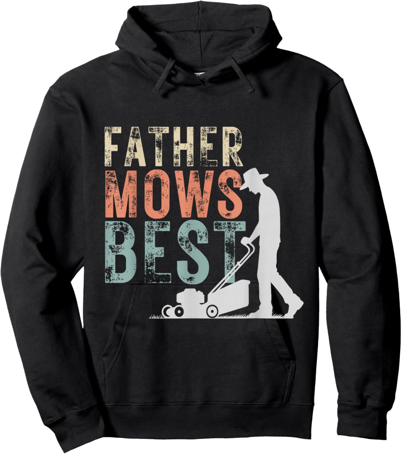 Father Mows Best Lawn Care Dad Mowing Gardening Fathers Day Hoodie - Hoodie | Black