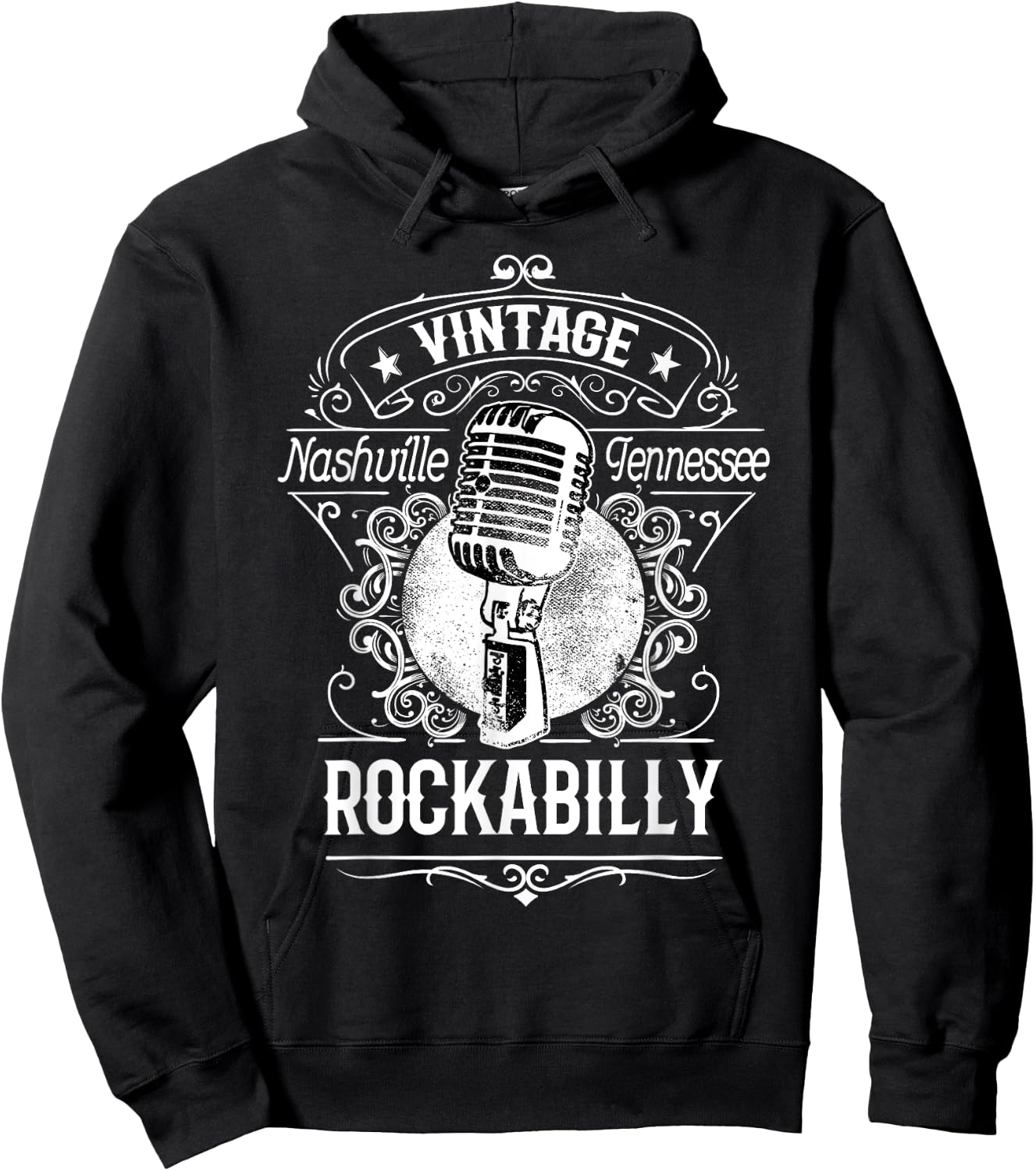 Rockabilly Greaser Vintage Nashville Retro Tennessee Hoodie - Hoodie | Black