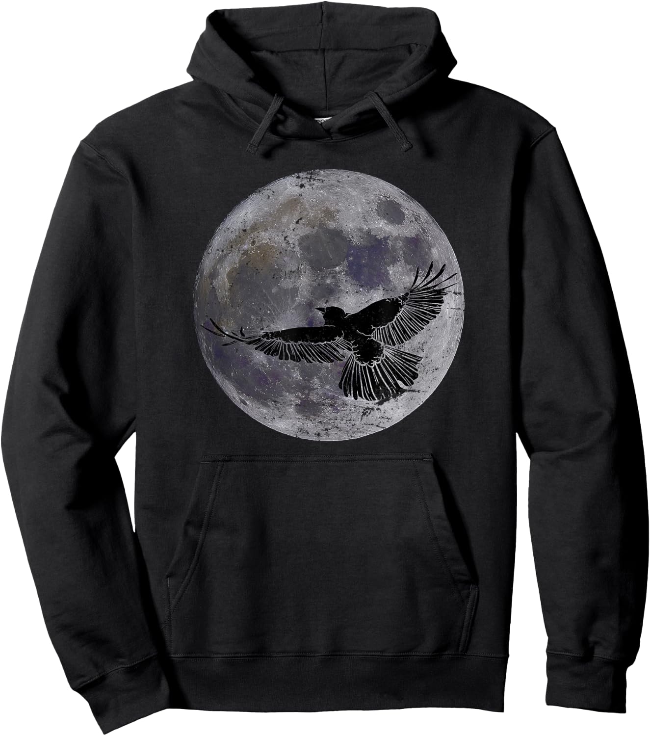 Moon Crow Gift Halloween Night Scary Bird Raven Hoodie - Hoodie | Black