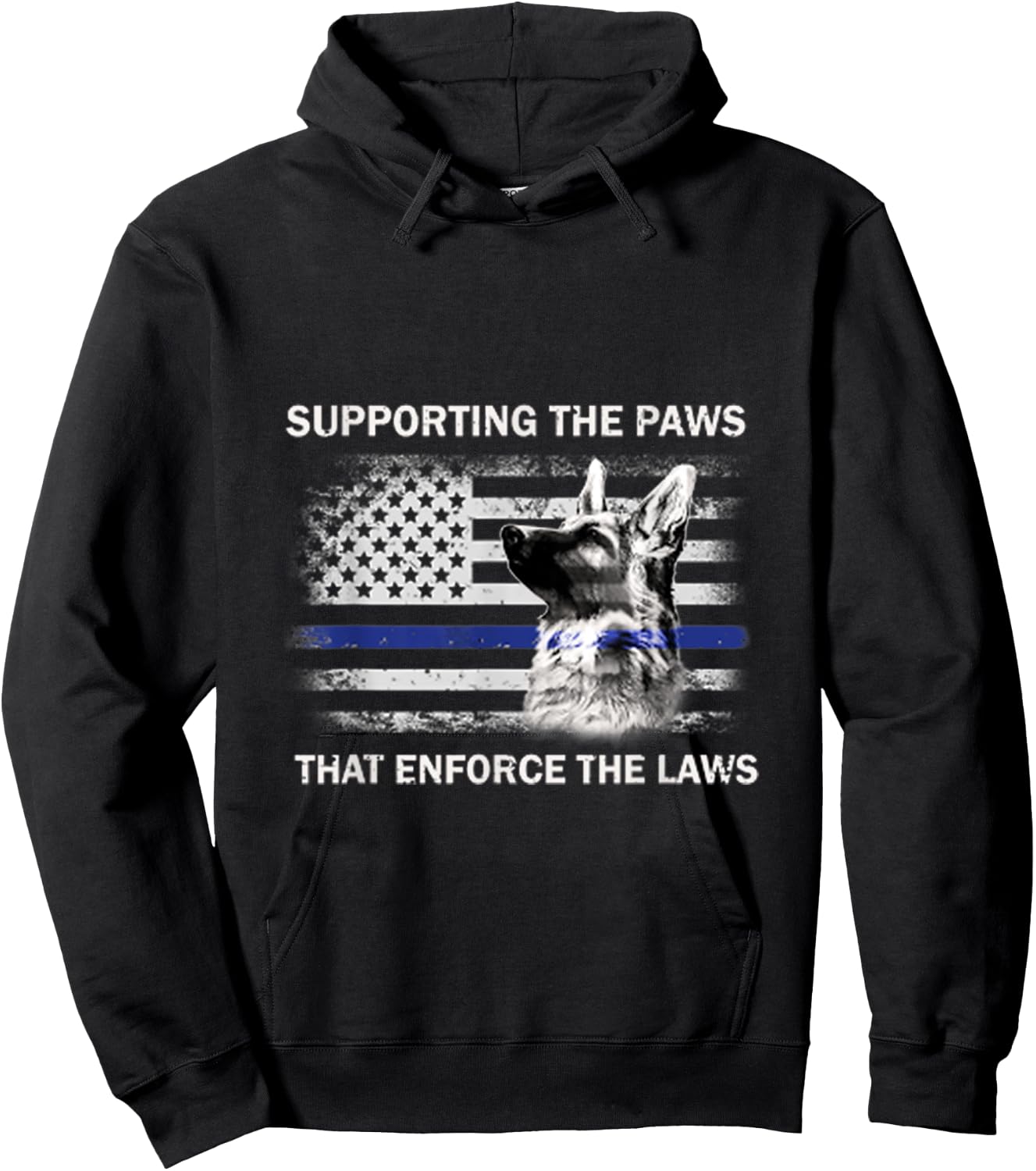 Supporting The Paws That Enforce The Laws Police Gift Hoodie - Hoodie | Black