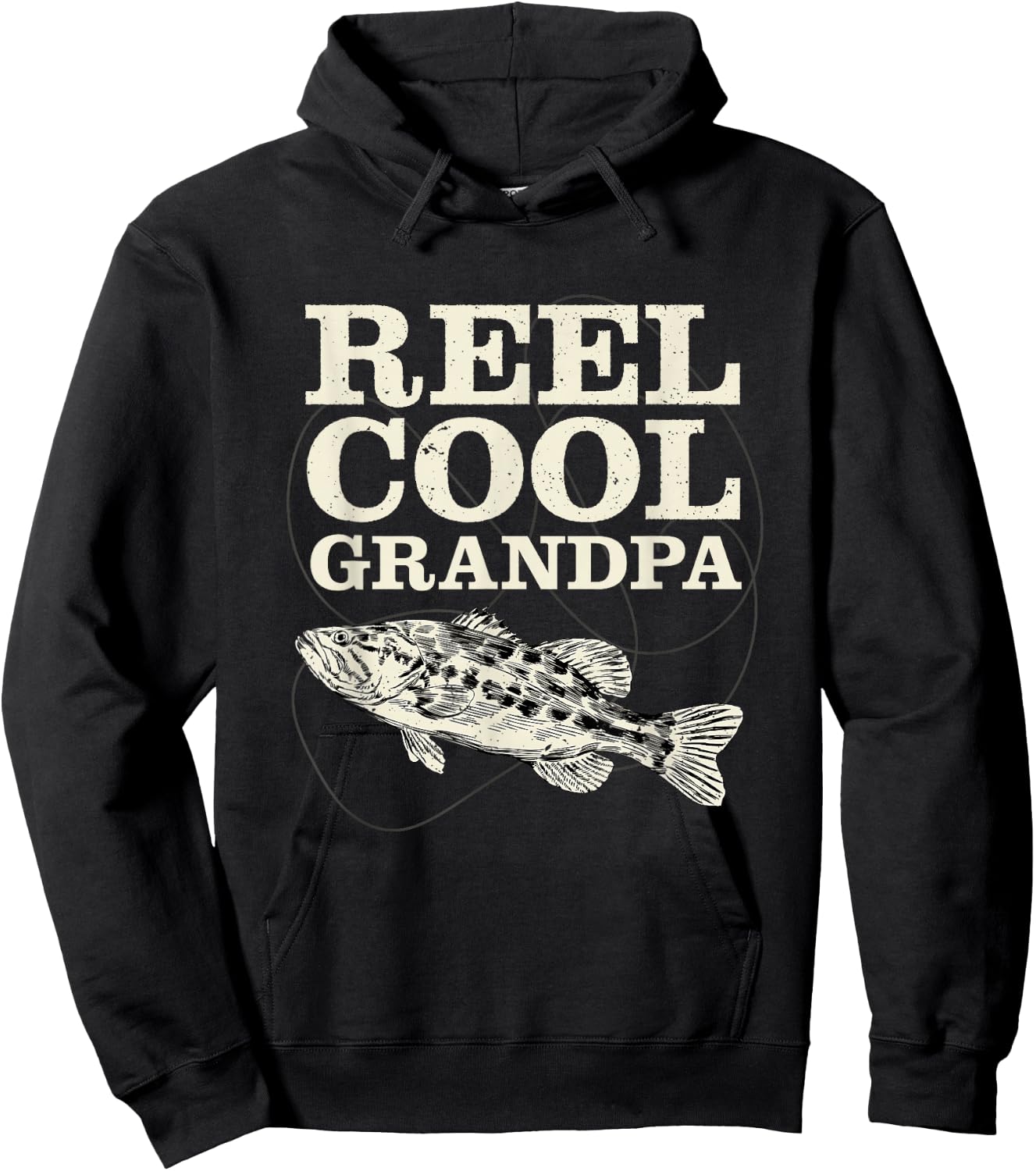 Reel Cool Grandpa Fishing Fathers Day Hoodie - Hoodie | Black