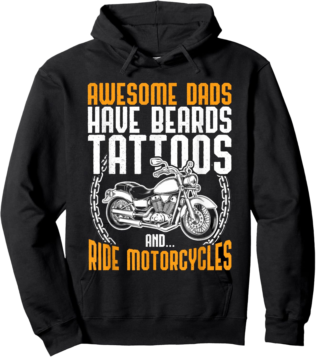 Tattooed Dad Motorcycle Funny Tattoo Hoodie - Hoodie | Black