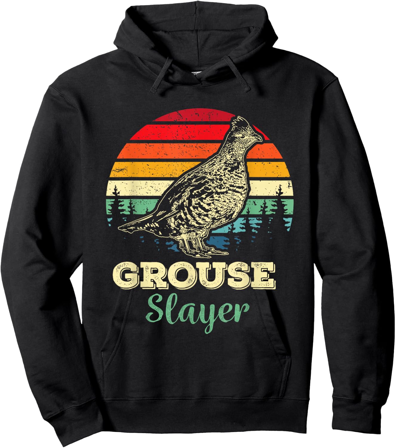 Grouse Slayer Funny Ruffed Grouse Bird Hunting Gift Hunter Hoodie - Hoodie | Black