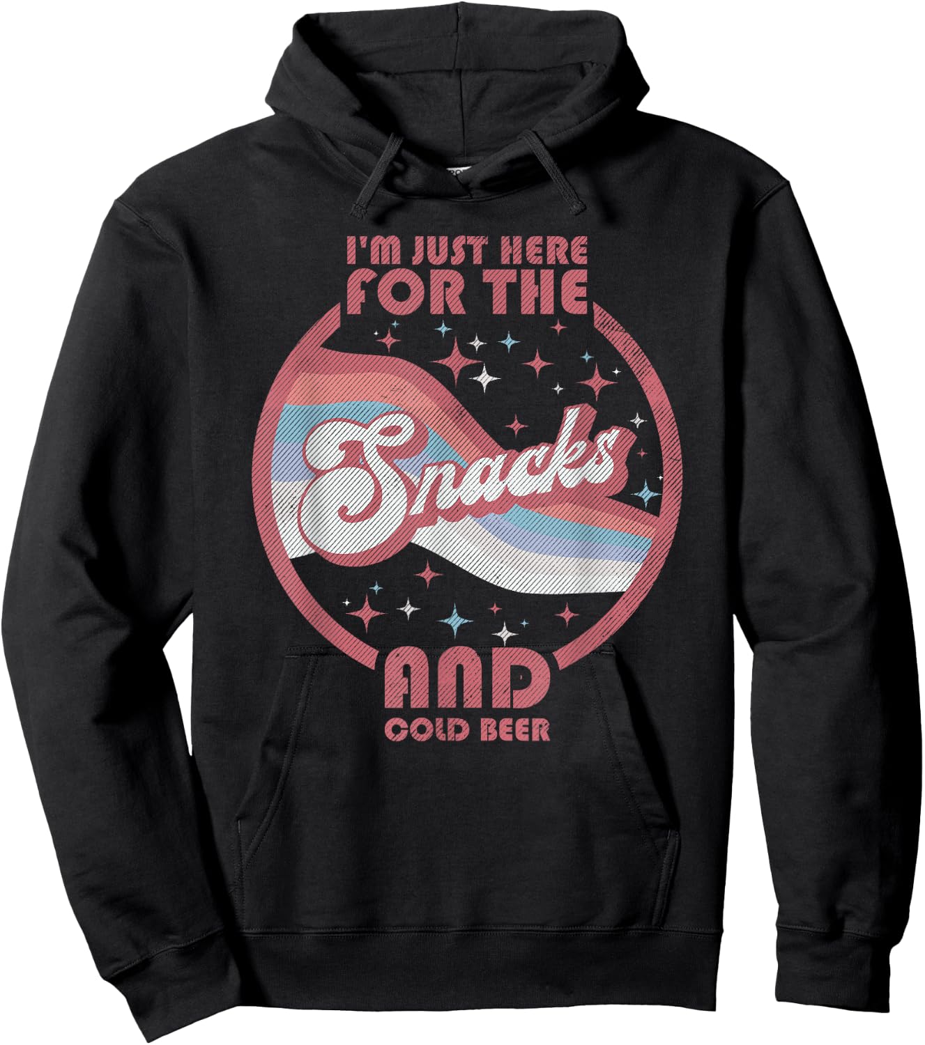 I'm Just Here For The Snacks Cold Beer Fantasy Football Meme Hoodie - Hoodie | Black