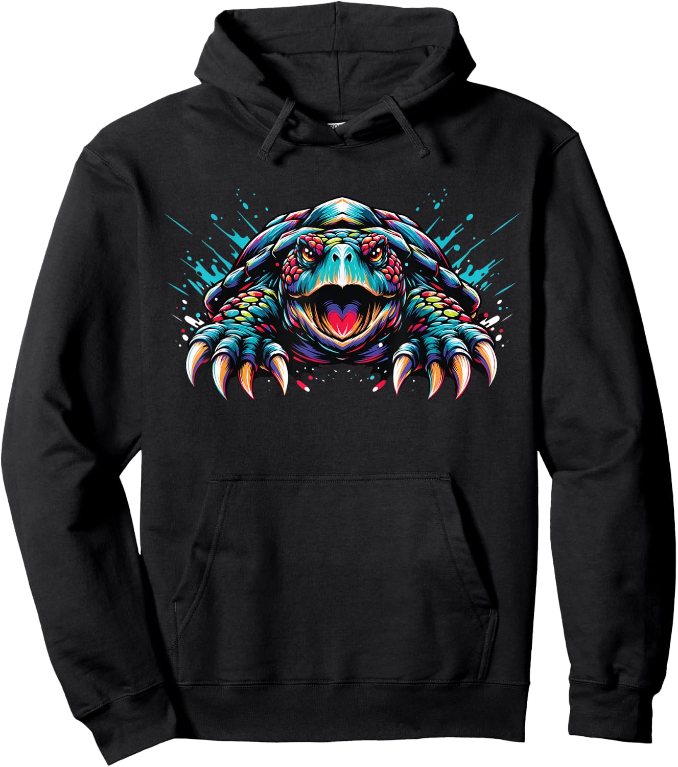 Snapping Turtle Splash Art, Snapping Turtle Hoodie - Hoodie | Black