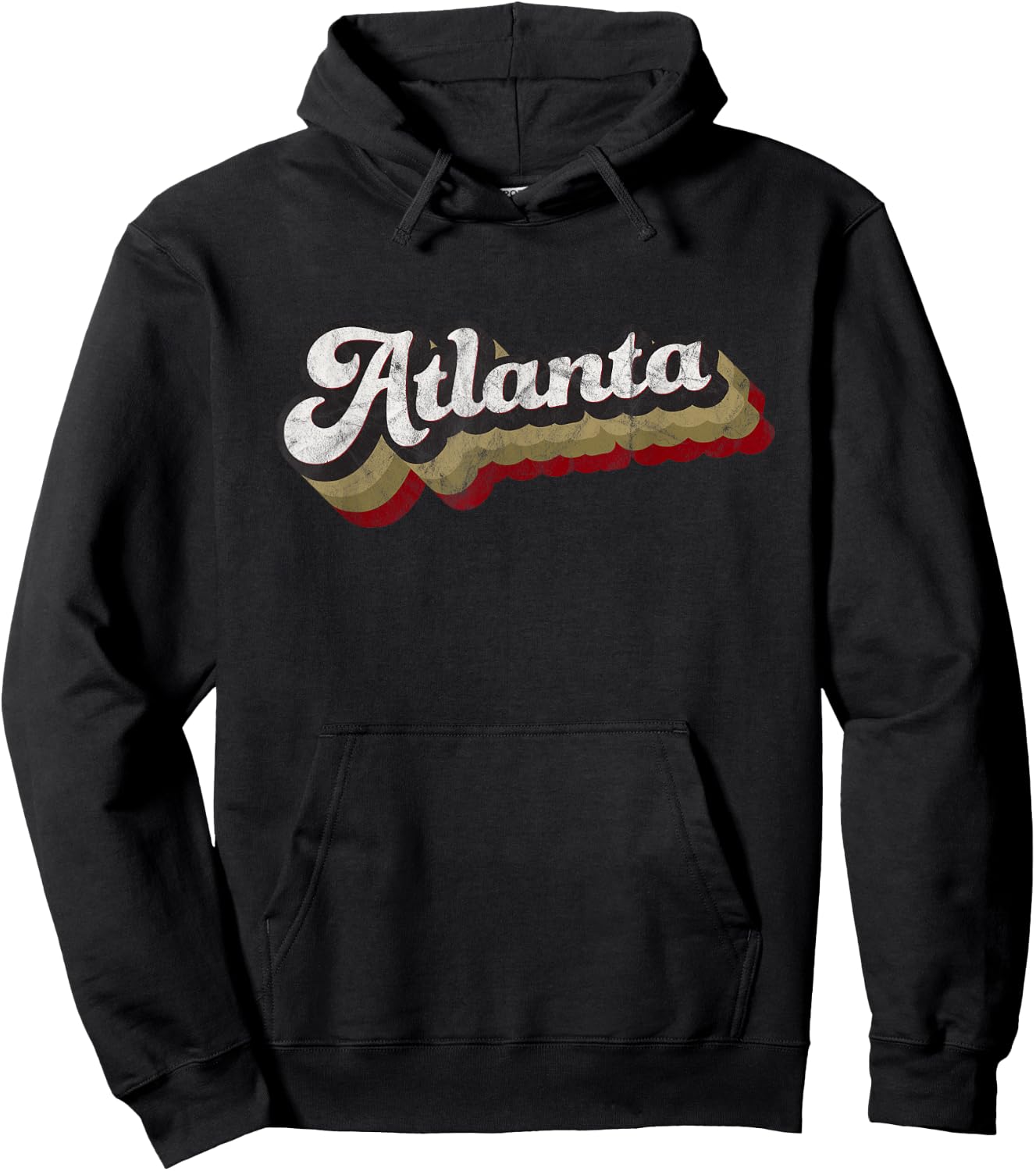 Atlanta Soccer Distressed Retro Baseball Script 404 United Hoodie - Hoodie | Black