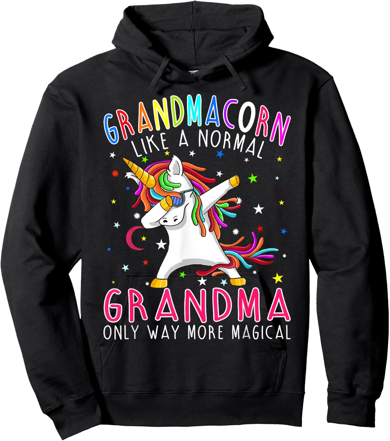 Grandmacorn Like A Normal Grandma Only Way More Magical Hoodie - Hoodie | Black