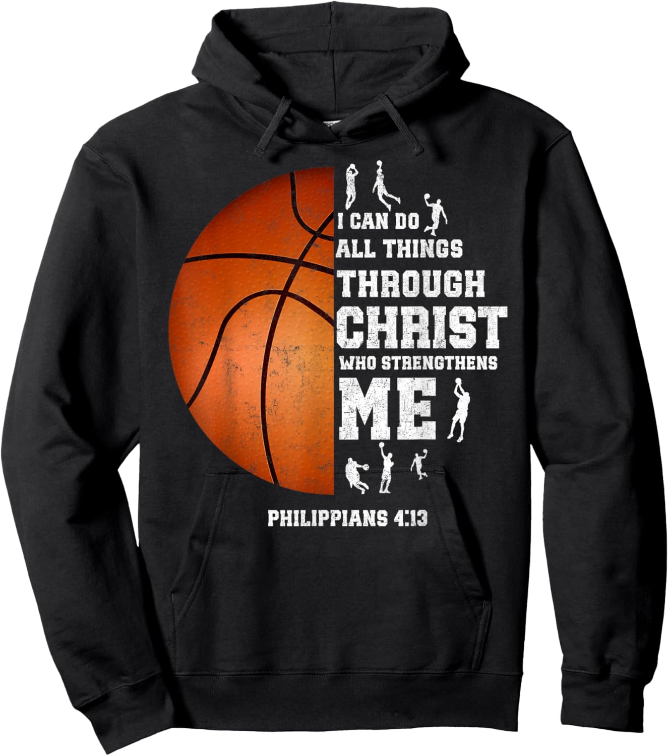I Can Do All Things Through Christ Christian Basketball Fan Hoodie - Hoodie | Black