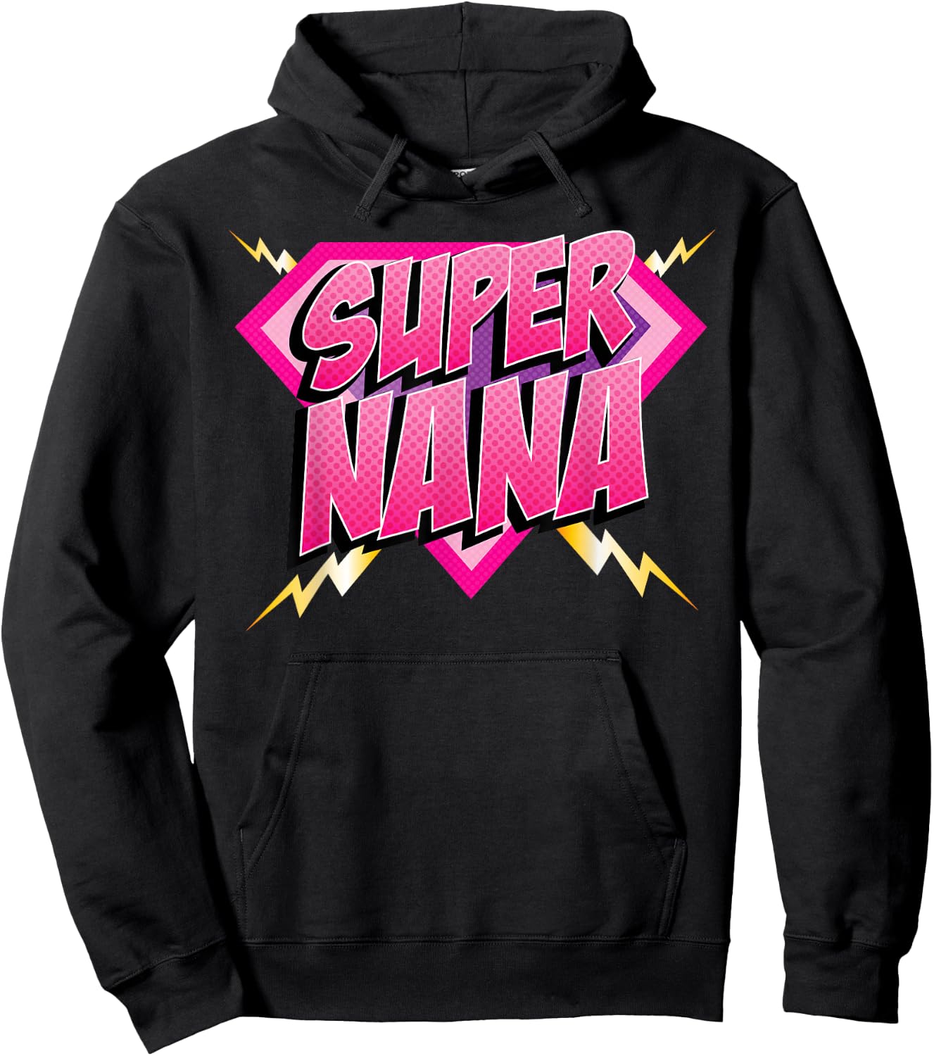 Super Nana Superhero Grandmother Comic Book Women Hoodie - Hoodie | Black