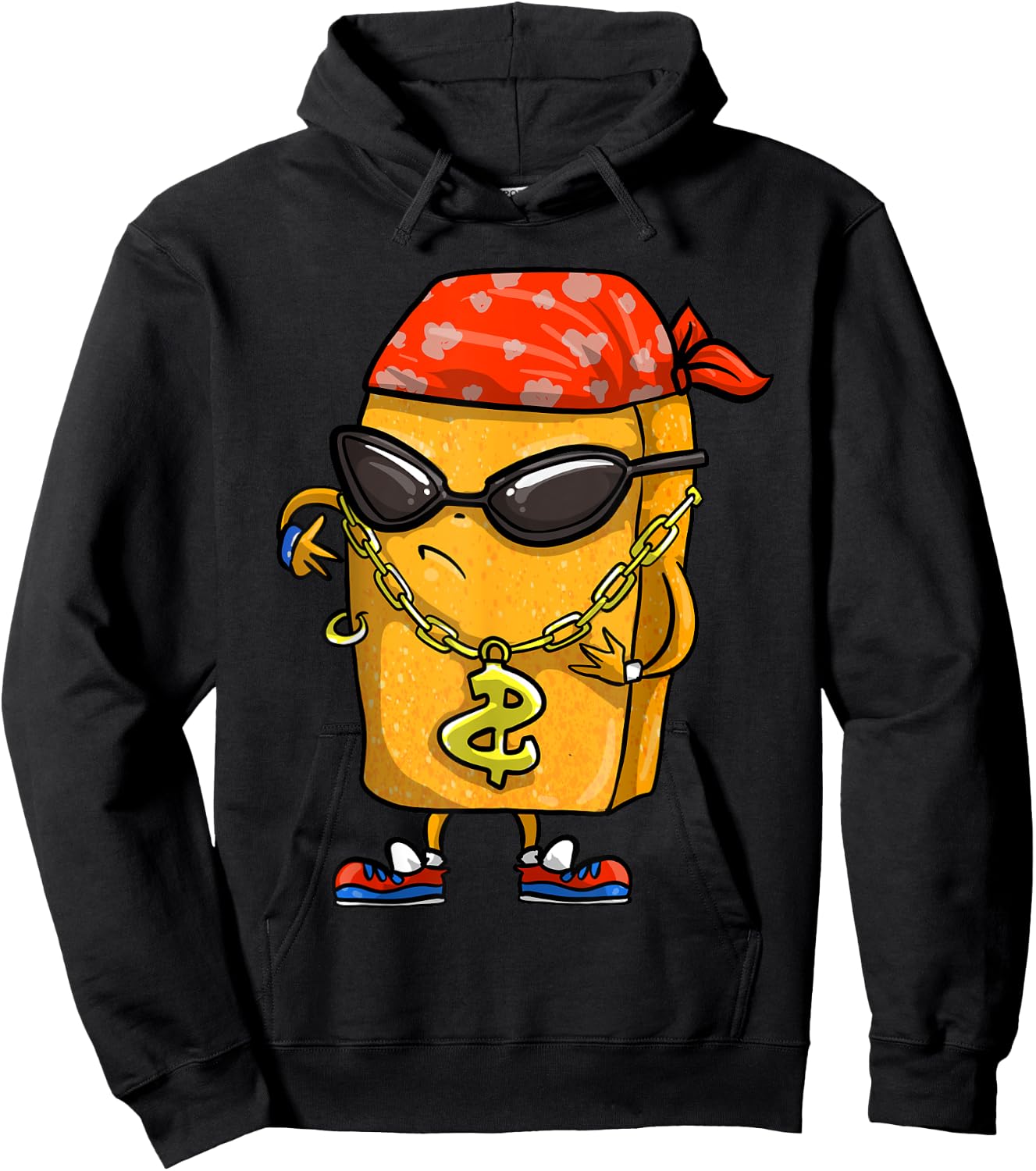 Funny Chicken Nugget Gift Kids Cool Gangster Nug Life Hoodie - Hoodie | Black