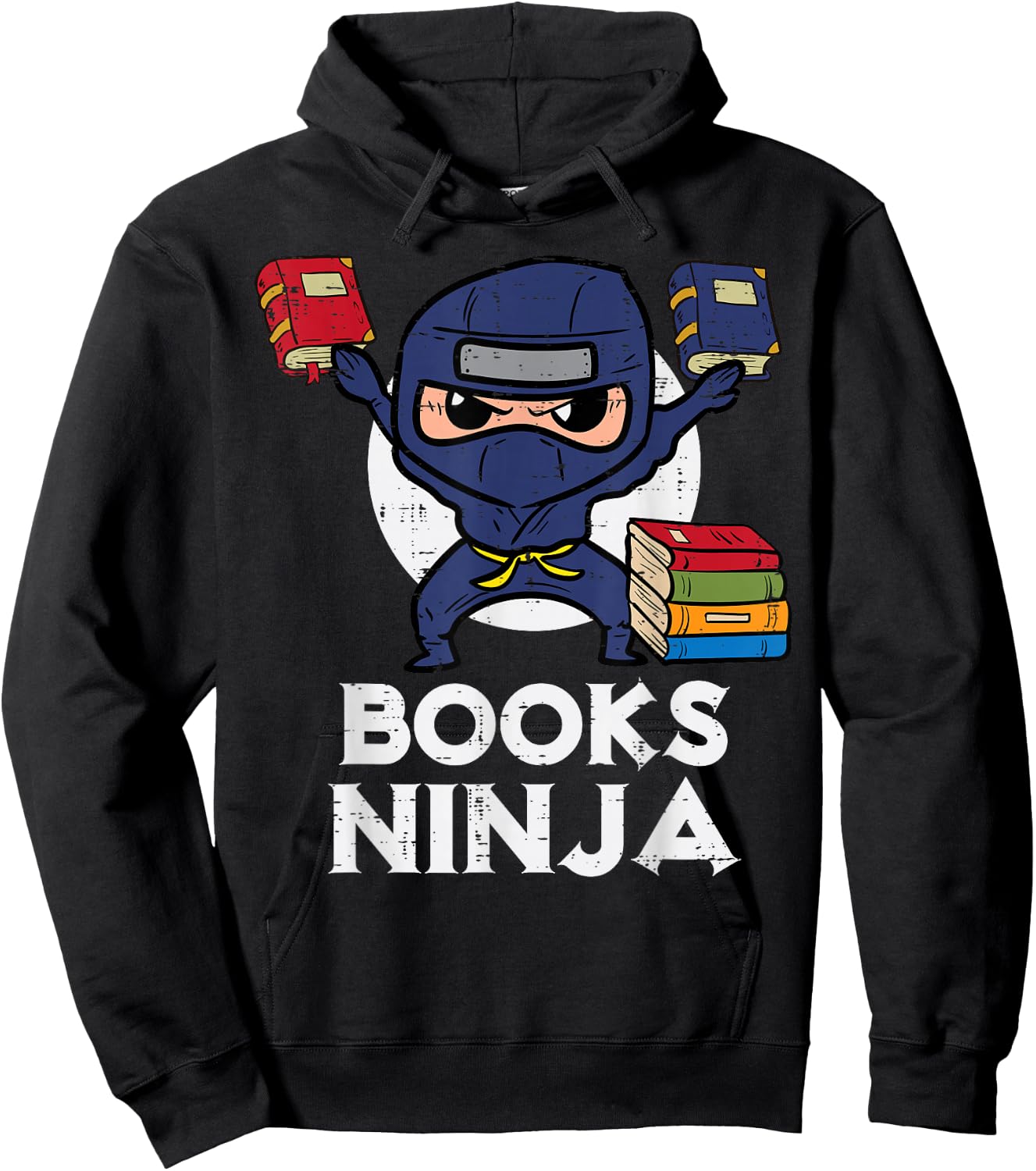 Books Ninja Read Reading Librarian Book Toddler Boys Kids Hoodie - Hoodie | Black