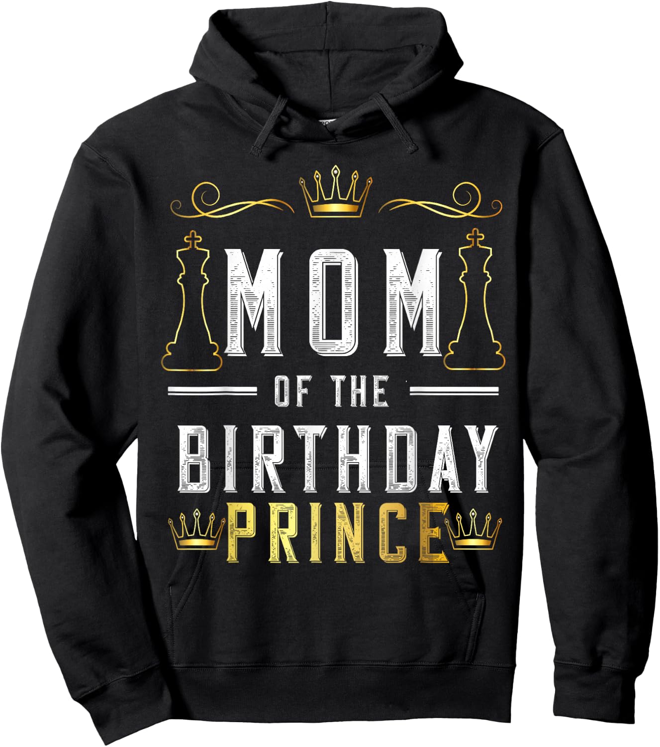 Mom Of The Birthday Prince Boy Bday Party Matching Celebrate Hoodie - Hoodie | Black