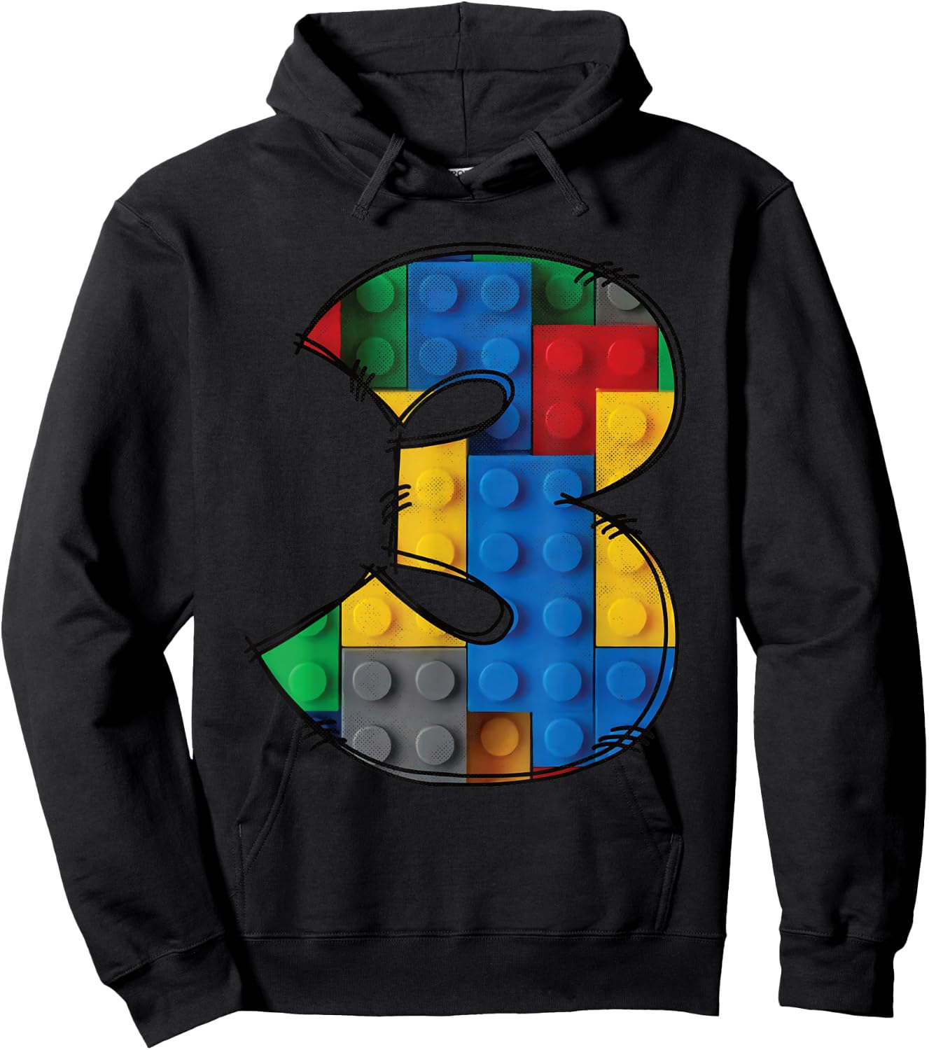 3 Years Old Blocks Building 3rd Birthday Kid Master Builder Hoodie - Hoodie | Black