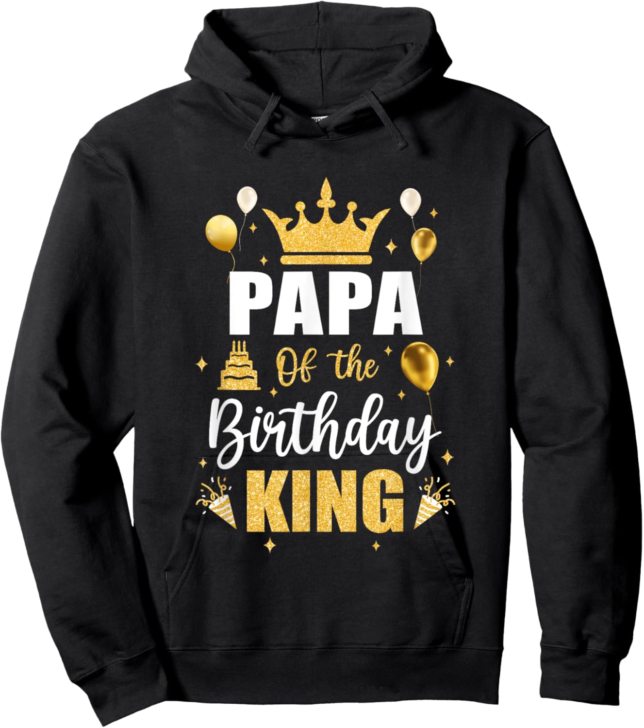 Papa Of The Birthday King Boys Men Bday Party Hoodie - Hoodie | Black