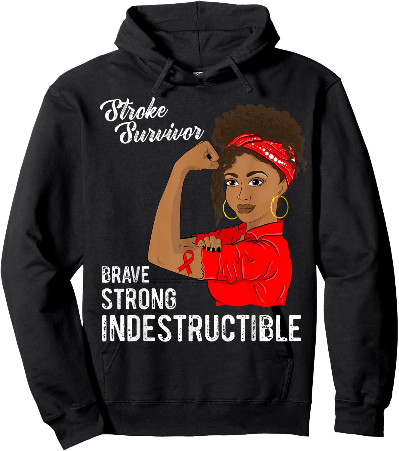 Stroke Survivor Indestructible Warrior Awareness Hoodie - Hoodie | Black