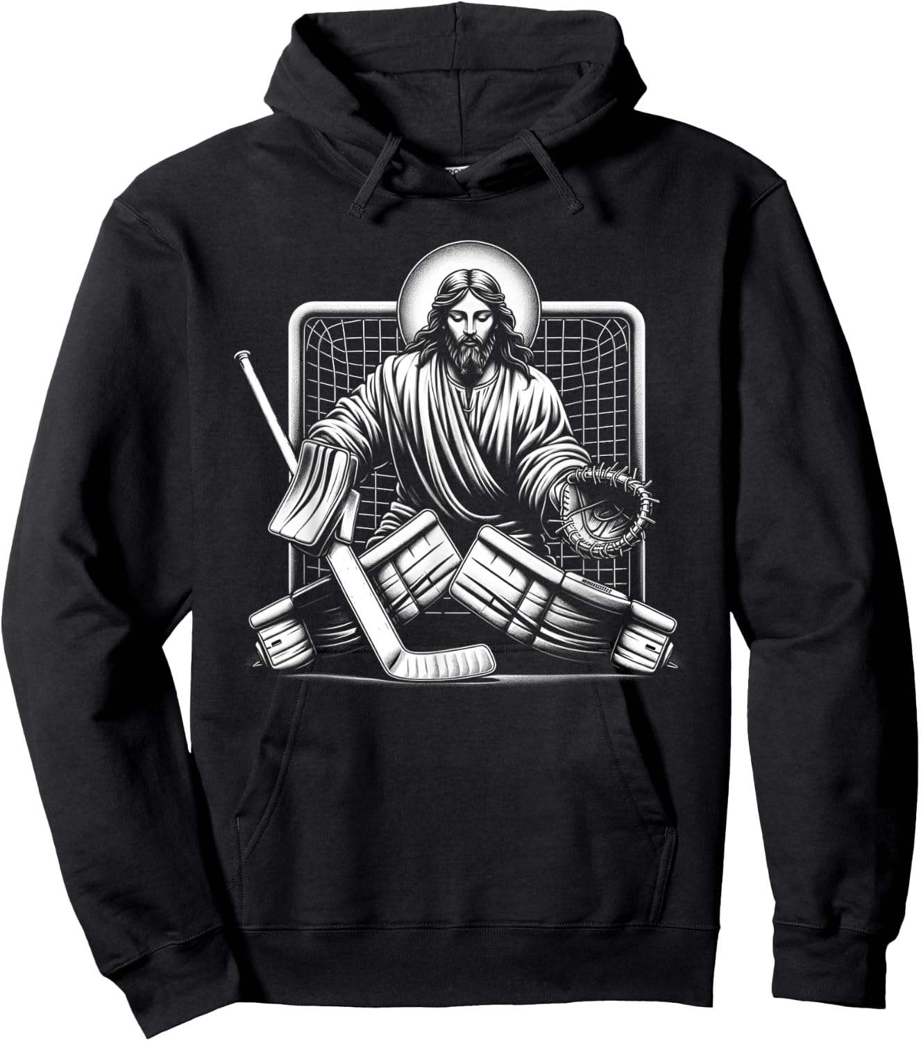 Jesus Saves Hockey Goalie Christian Hoodie - Hoodie | Black