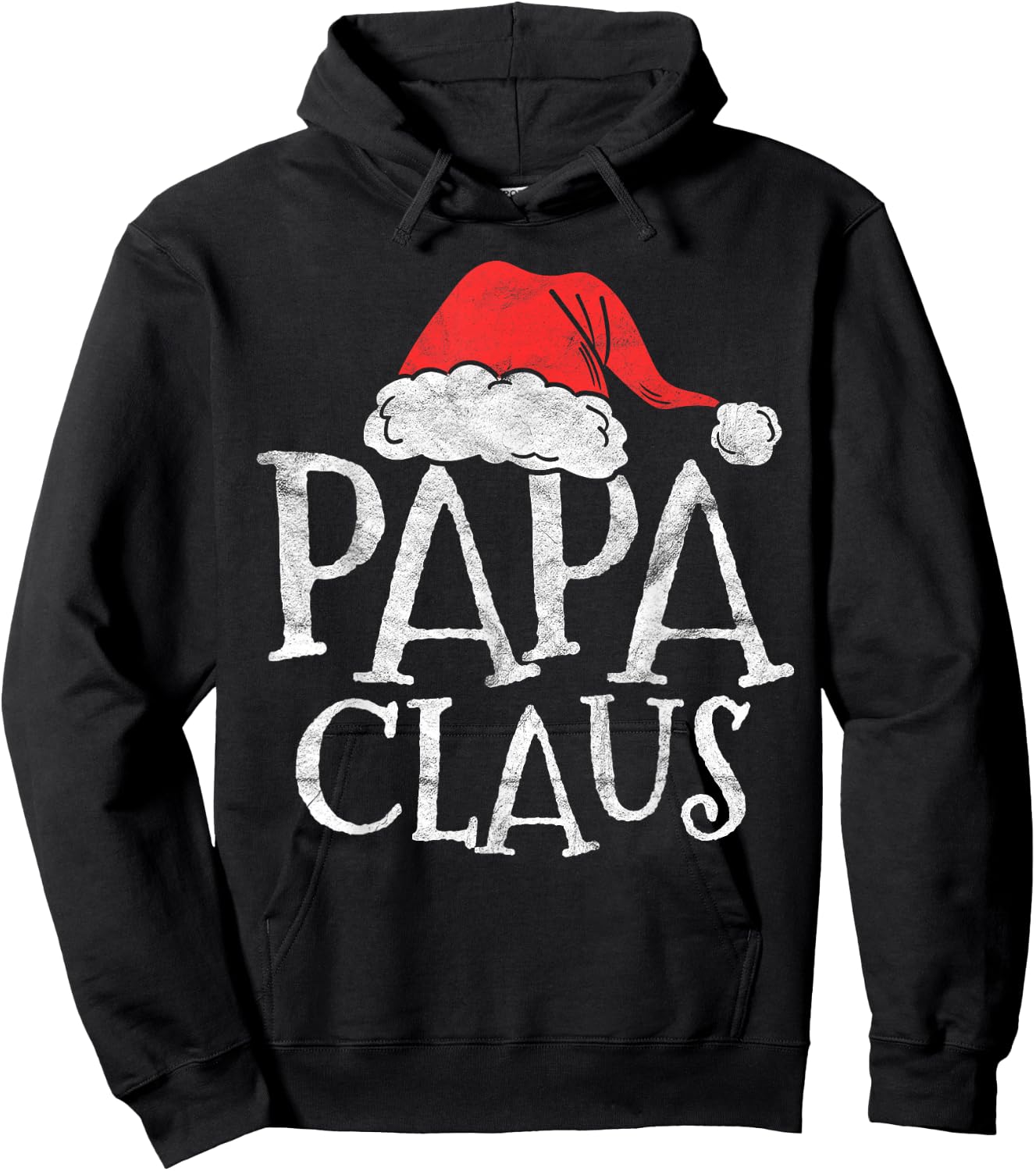 Retro Papa Claus Gift Funny Christmas Santa Costume Father Hoodie - Hoodie | Black