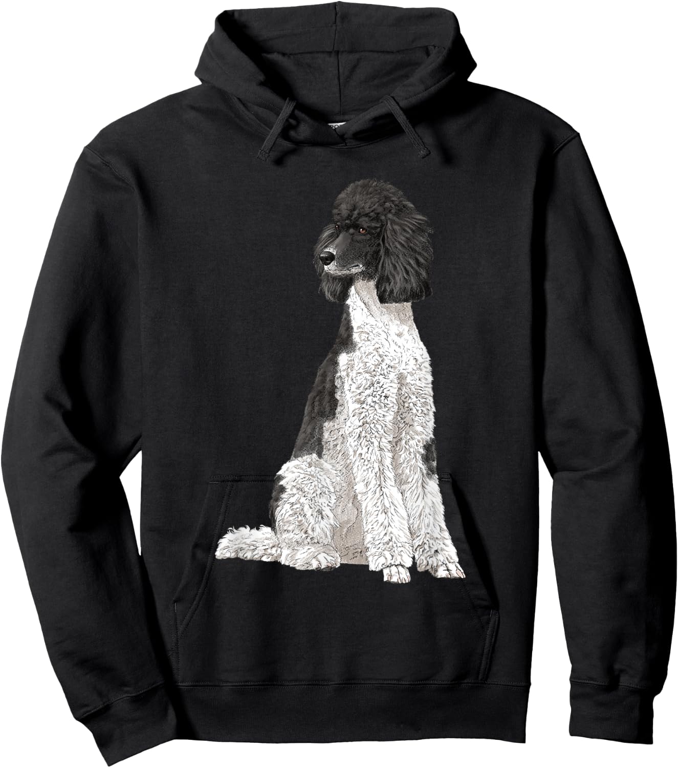 Sitting Dog Poodle Hoodie - Hoodie | Black
