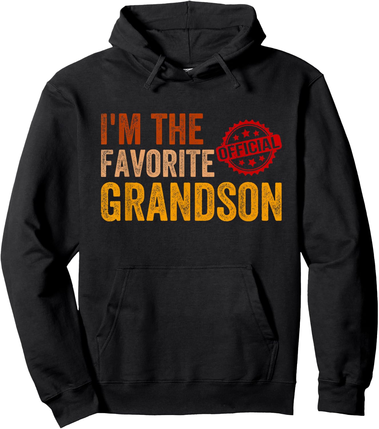 It's Official I'm The Favorite Grandson Funny Grandchild Hoodie - Hoodie | Black