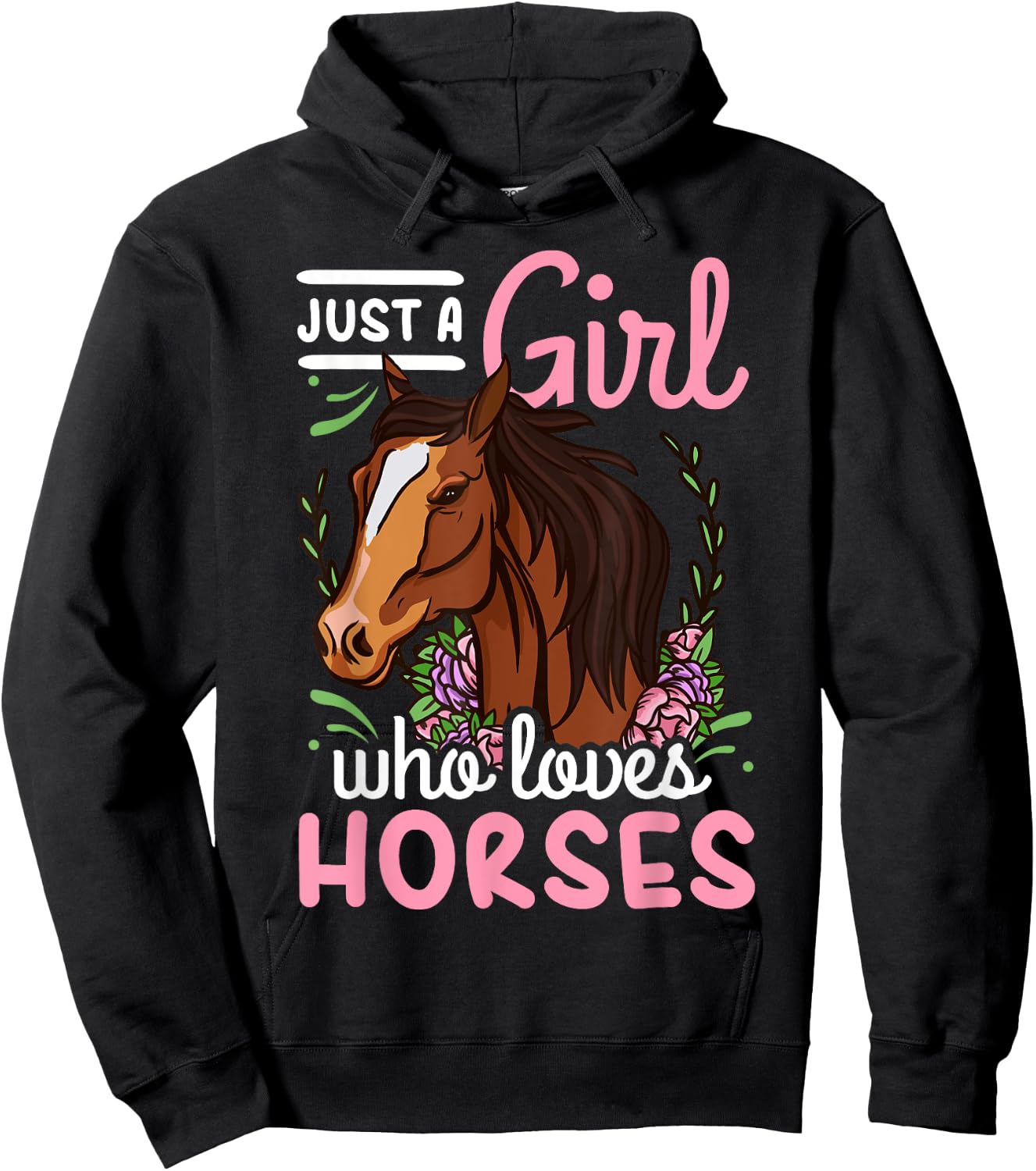 Horse Just a Girl Who Loves Horses Riding Show Jumping Hoodie - Hoodie | Black