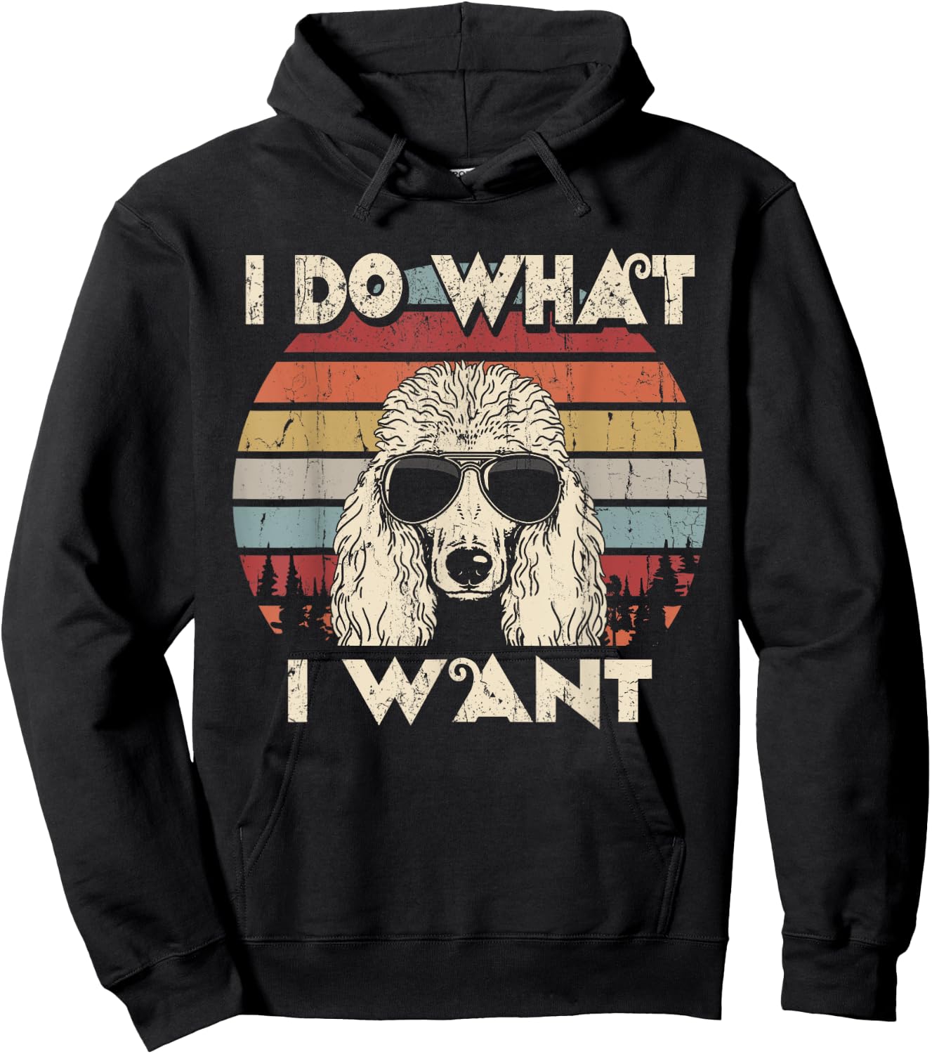 I do what I want funny Standard Poodle Vintage Retro Hoodie - Hoodie | Black