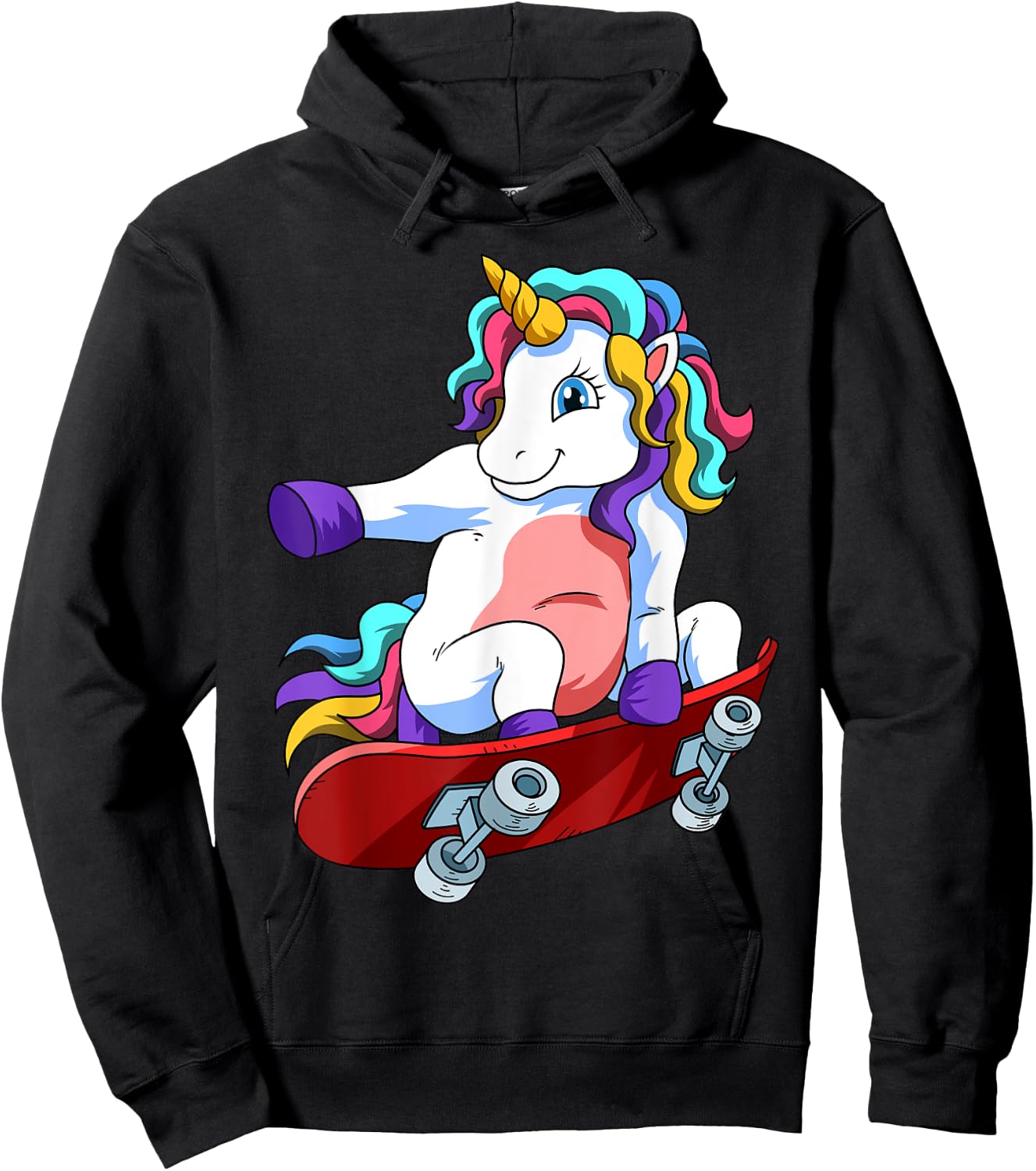 Skateboard Unicorn Lover Skateboarder Skateboarding Skate Hoodie - Hoodie | Black