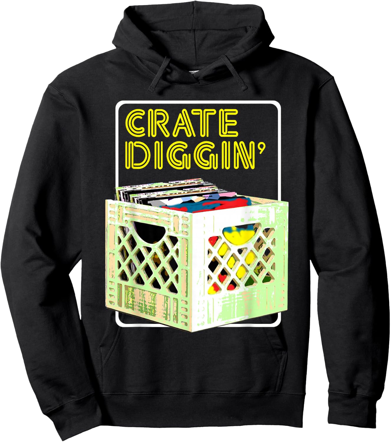 Old School DJ Hip Hop Retro Vinyl Collector Vintage Graphic Hoodie - Hoodie | Black