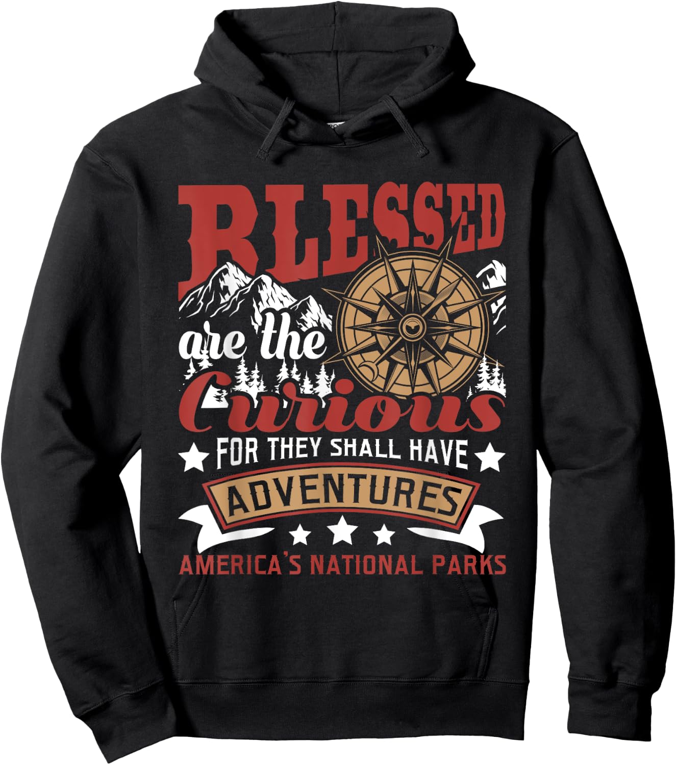 Blessed Are The Curious - US National Parks Hiking & Camping Hoodie - Hoodie | Black