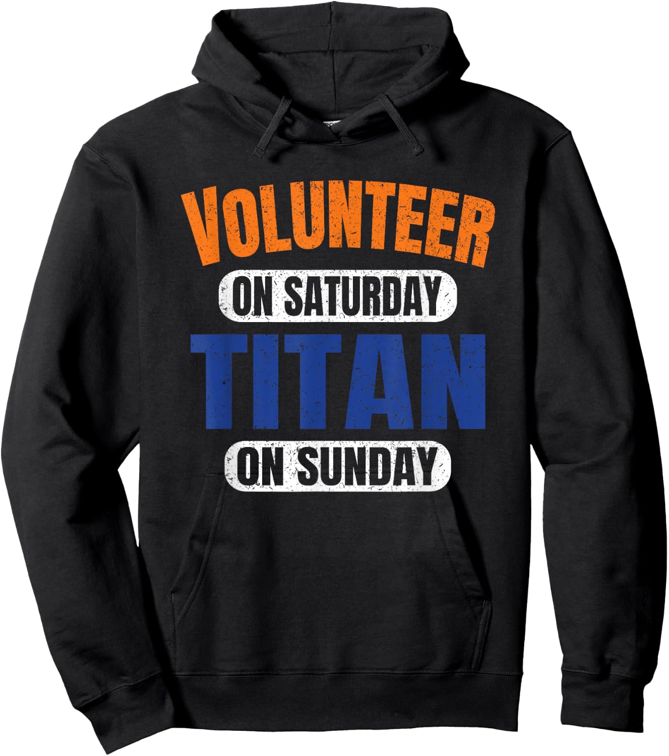 Volunteer on Saturday Titan on Sunday Nashville Vintage Hoodie - Hoodie | Black