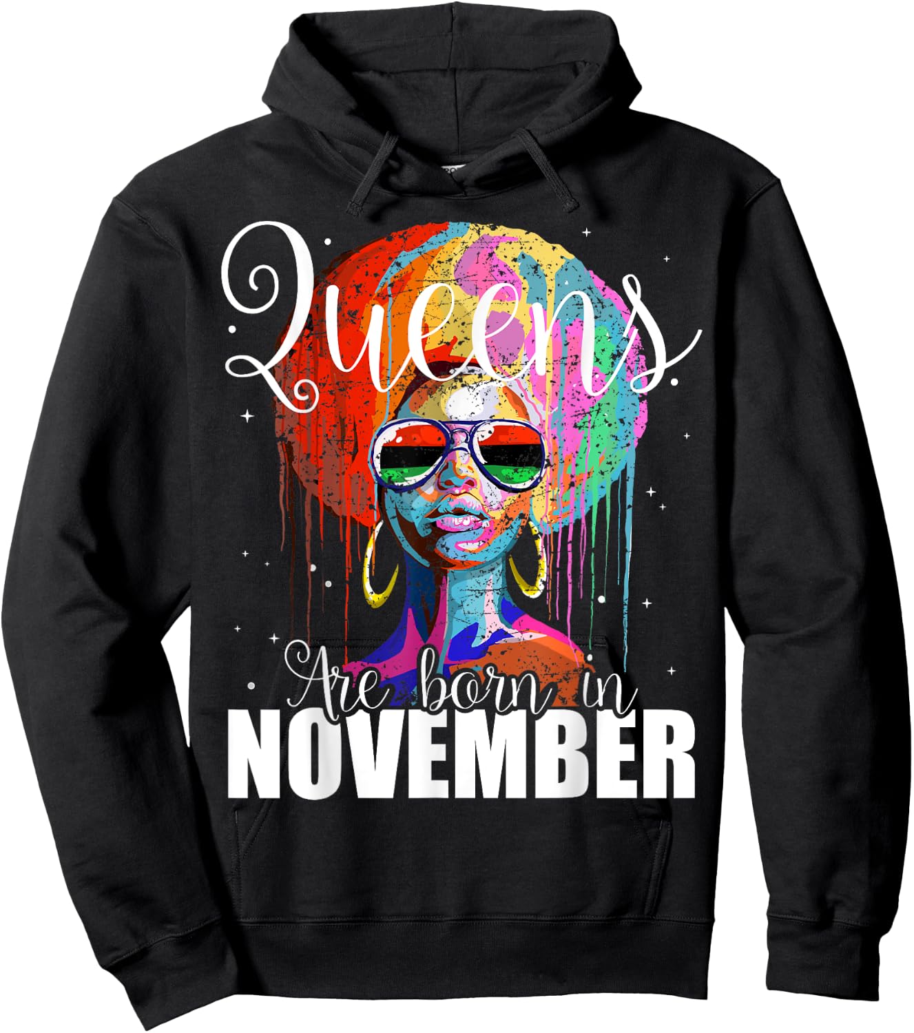 Queens are Born in November Women Birthday Gift Hoodie - Hoodie | Black