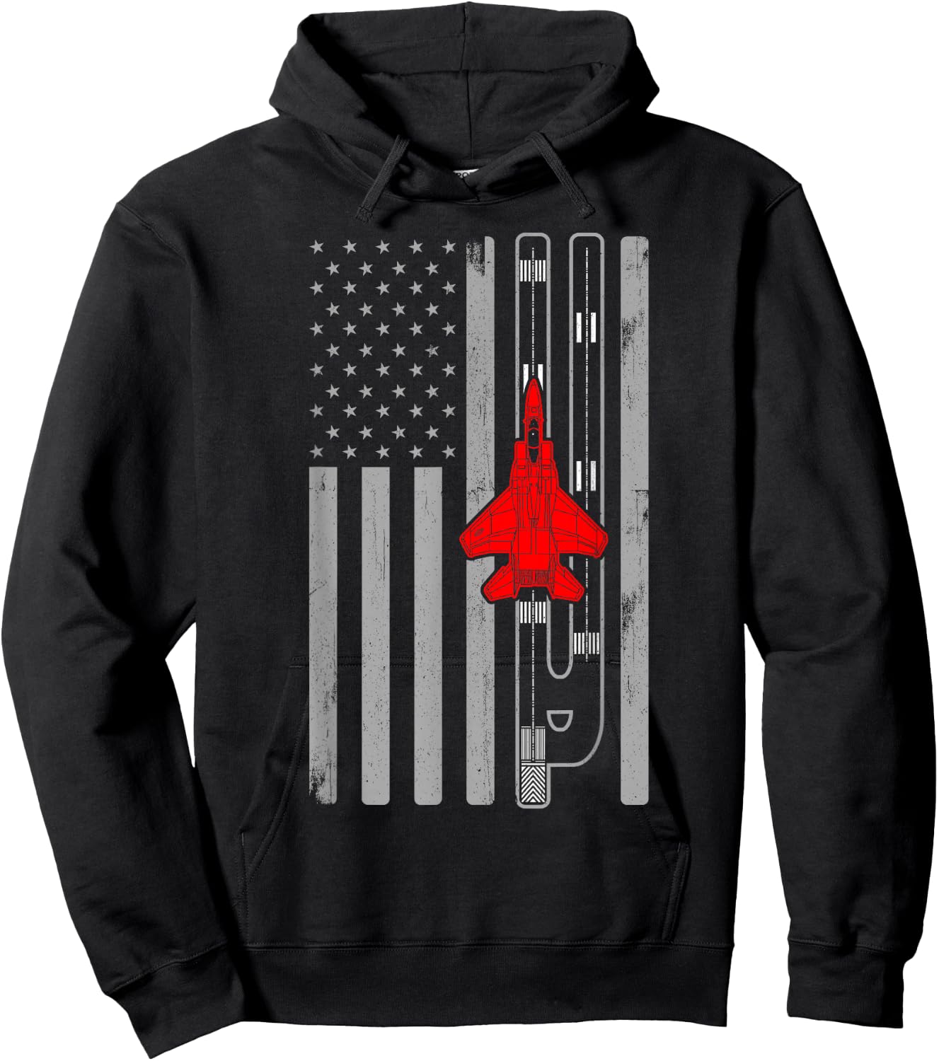 F-15 Eagle Fighter Jet Plane American Flag F15 Hoodie - Hoodie | Black