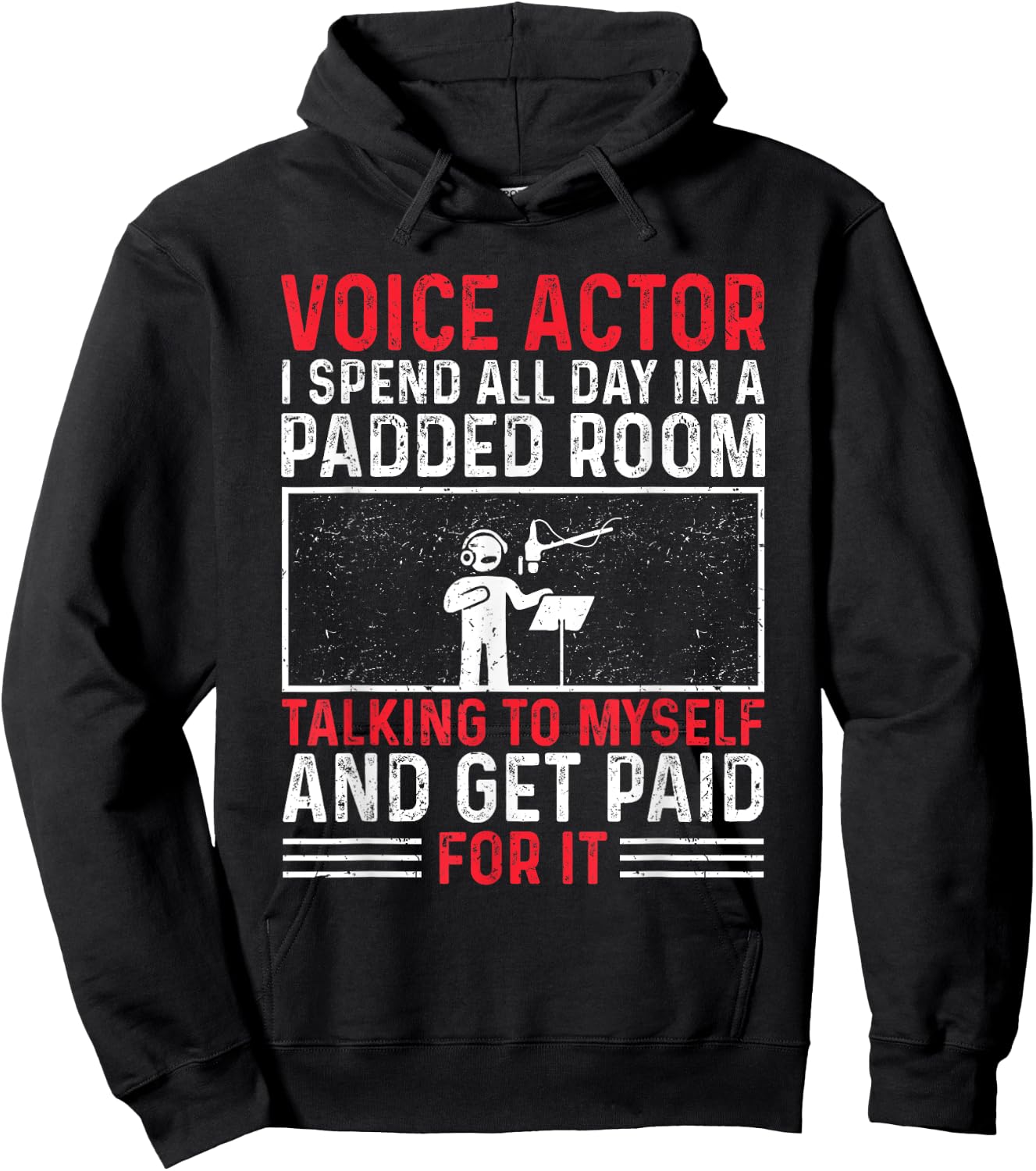 Funny Voice-Over Design Voice Actor ,Black,Small Hoodie - Hoodie | Black