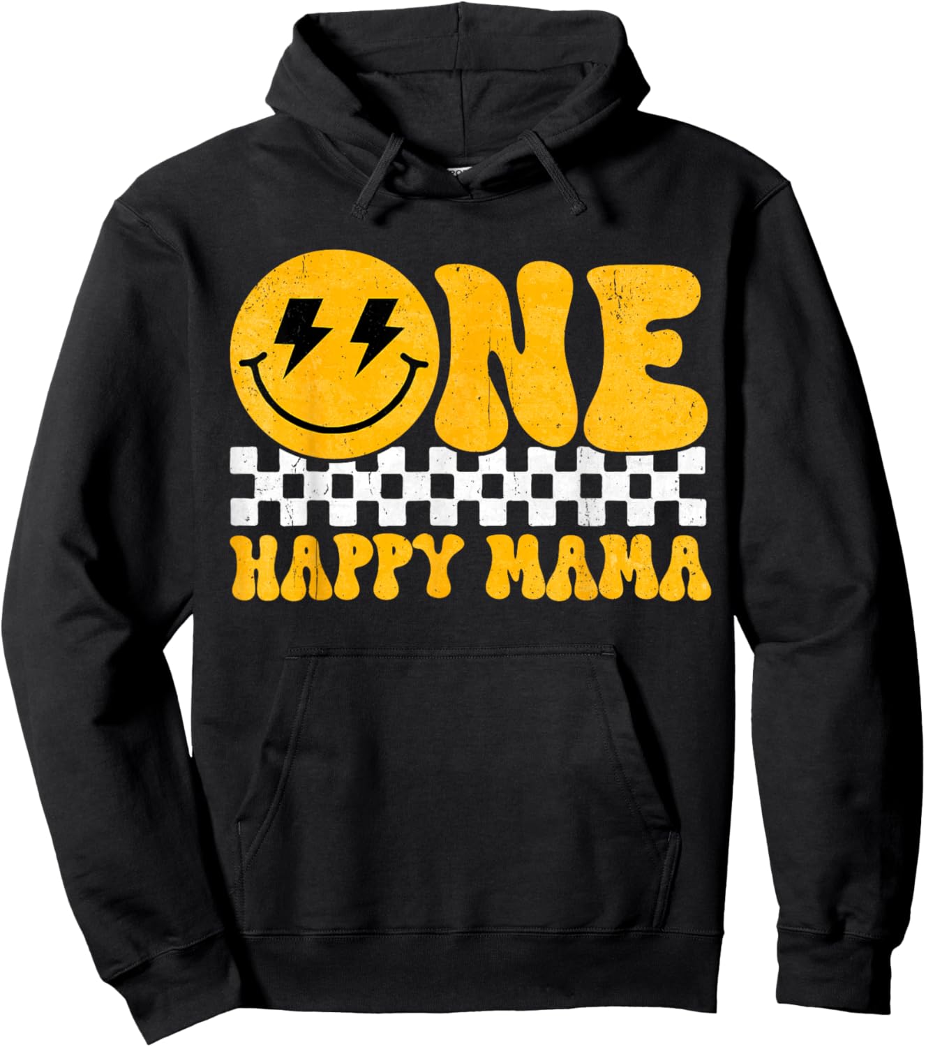 One Mama, Happy 1st Birthday, Groovy Smile, 1 Year Old Women Hoodie - Hoodie | Black