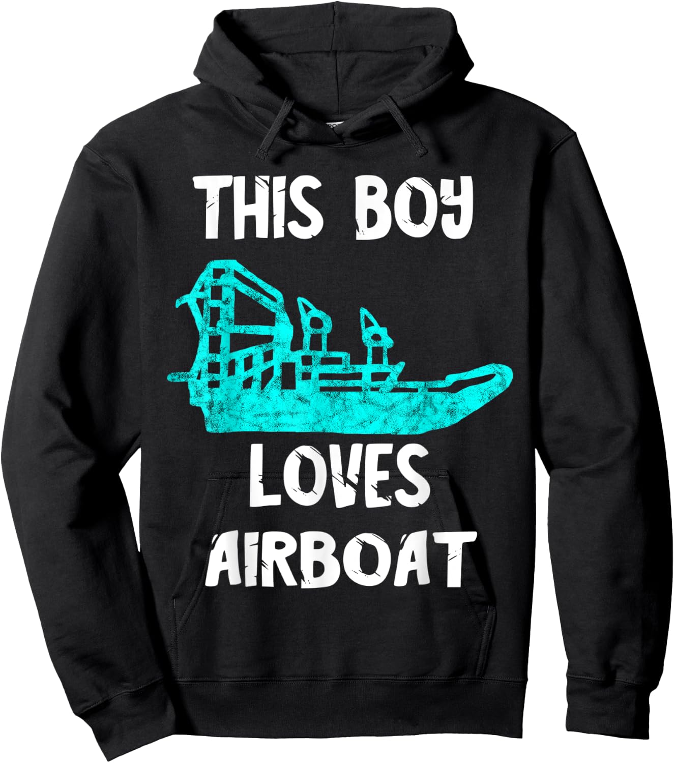 This Boy Loves Airboat Driving Swamp Hydroplane Fanboat Hoodie - Hoodie | Black