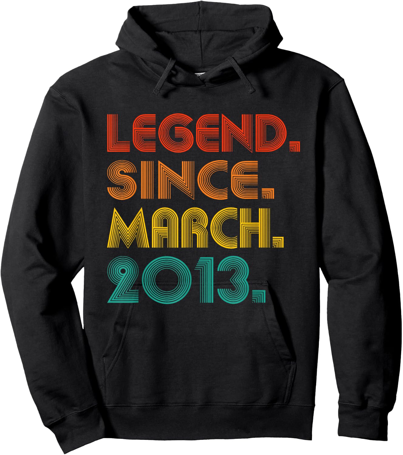 Legend Since March 2013 Men Women Vintage 2013 Birthday Idea Hoodie - Hoodie | Black