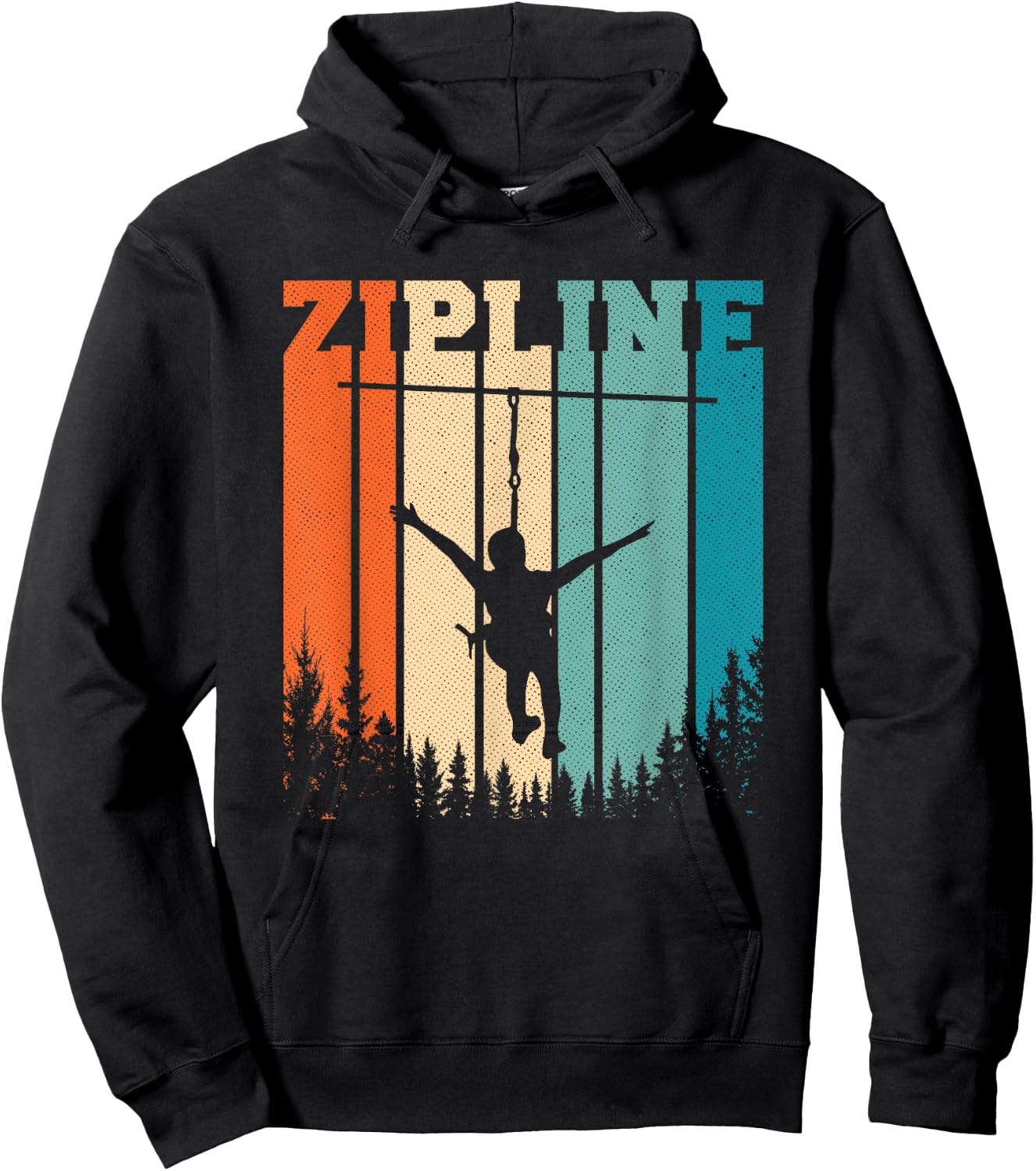 Zip Line Zipline Adventure Vintage Ziplining Ziplines Hoodie - Hoodie | Black