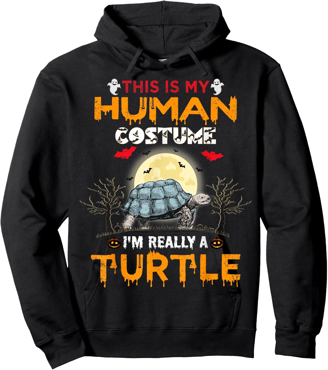This Is My Human Costume I'm Really A Turtle Halloween Hoodie - Hoodie | Black