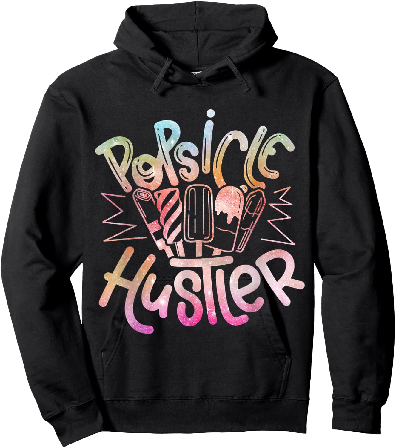 Funny Ice Cream Retro Popsicle Hustler Men Women Kids Hoodie - Hoodie | Black