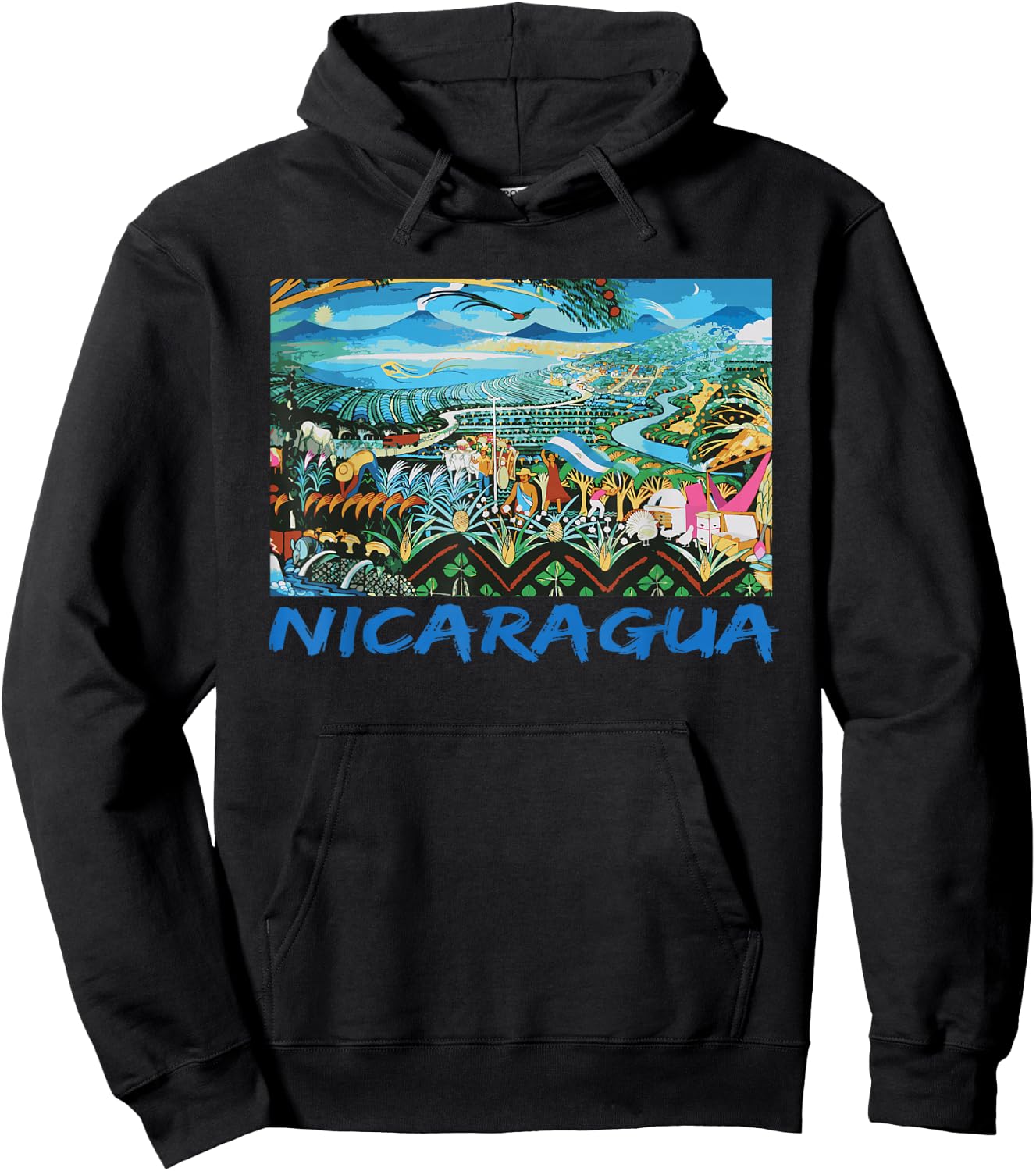 Nicaragua Artesania Central America Flag Art Hoodie - Hoodie | Black