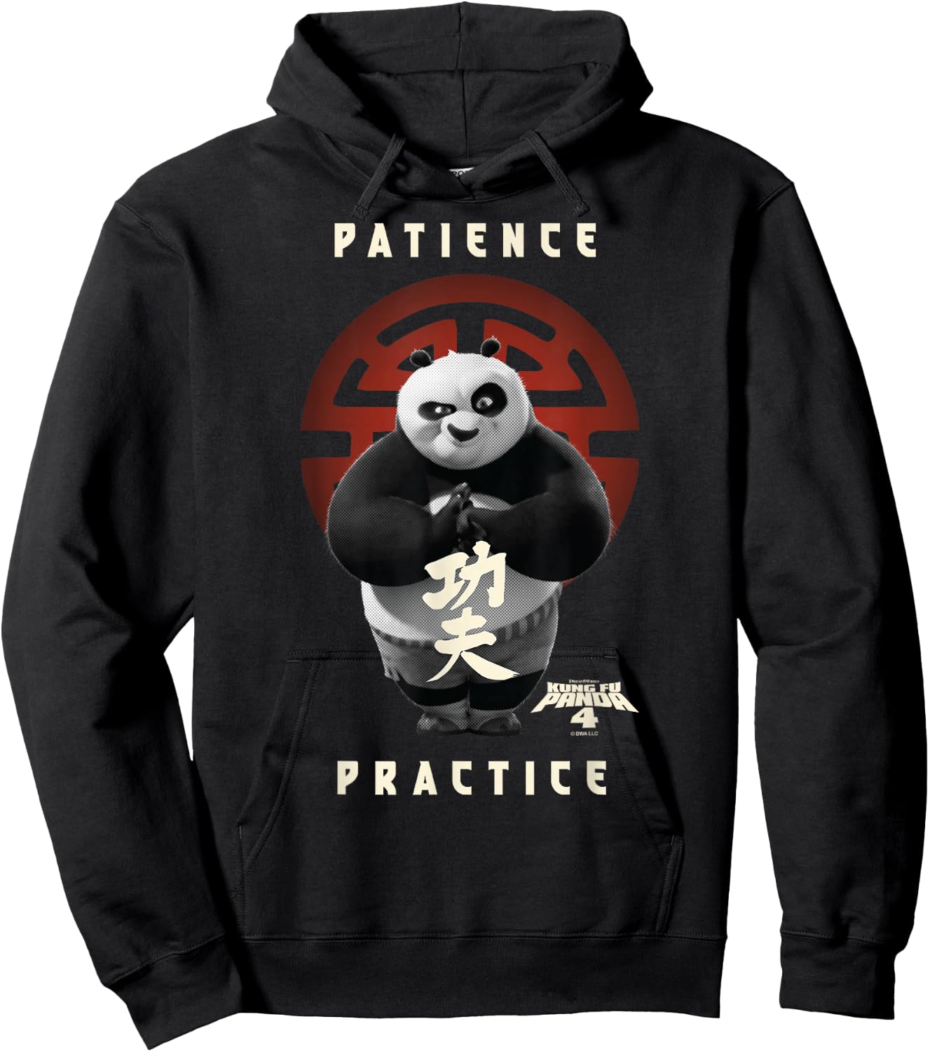 Kung Fu Panda 4 Patience Practice Master Po Portrait Hoodie - Hoodie | Black