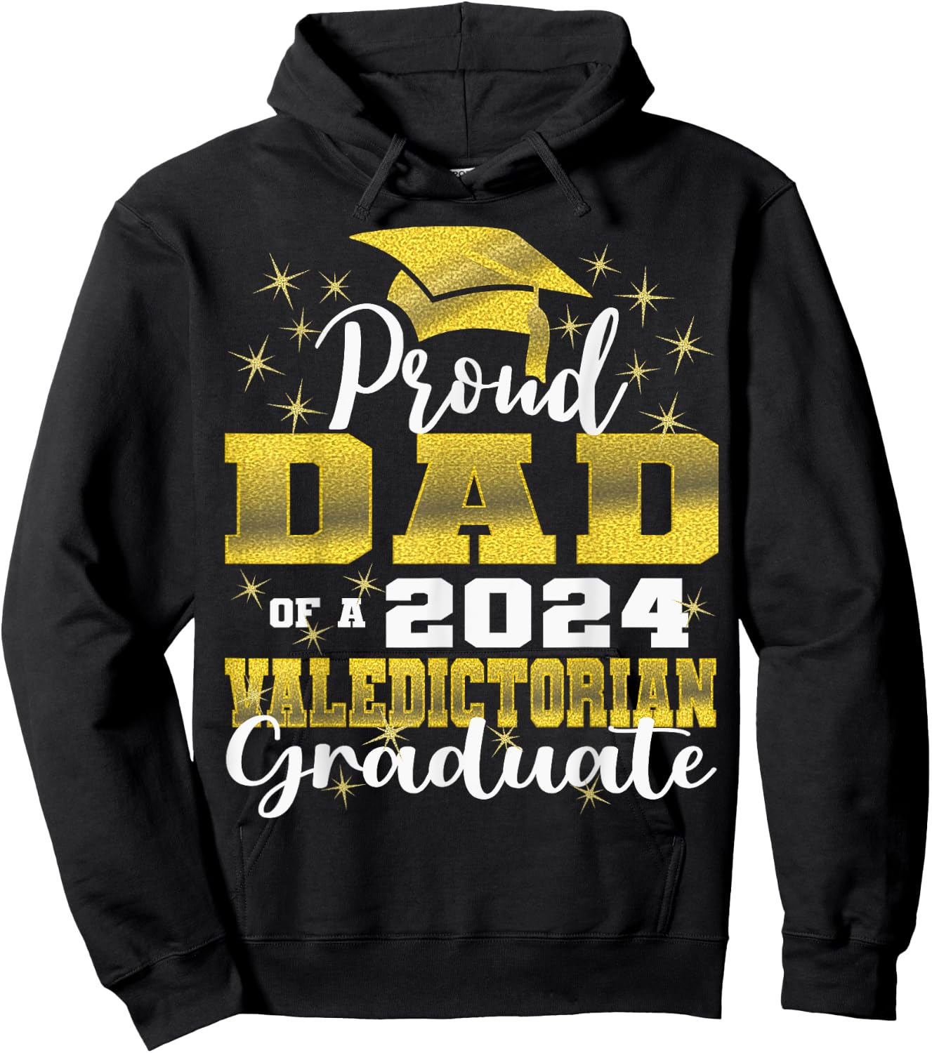 Proud Dad of 2024 Valedictorian Class 2024 Graduate Hoodie - Hoodie | Black