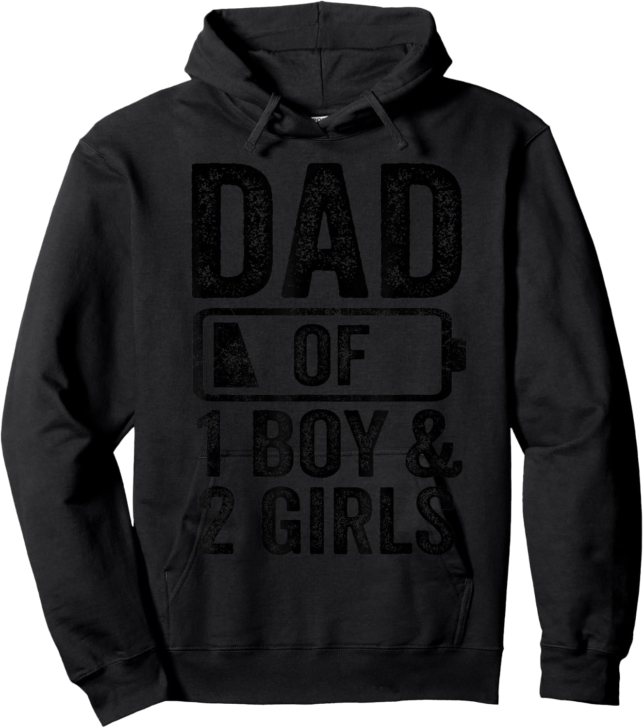 Dad of 1 Boy & 2 Girls Gifts Daddy of 3 Kids Hoodie - Hoodie | Black