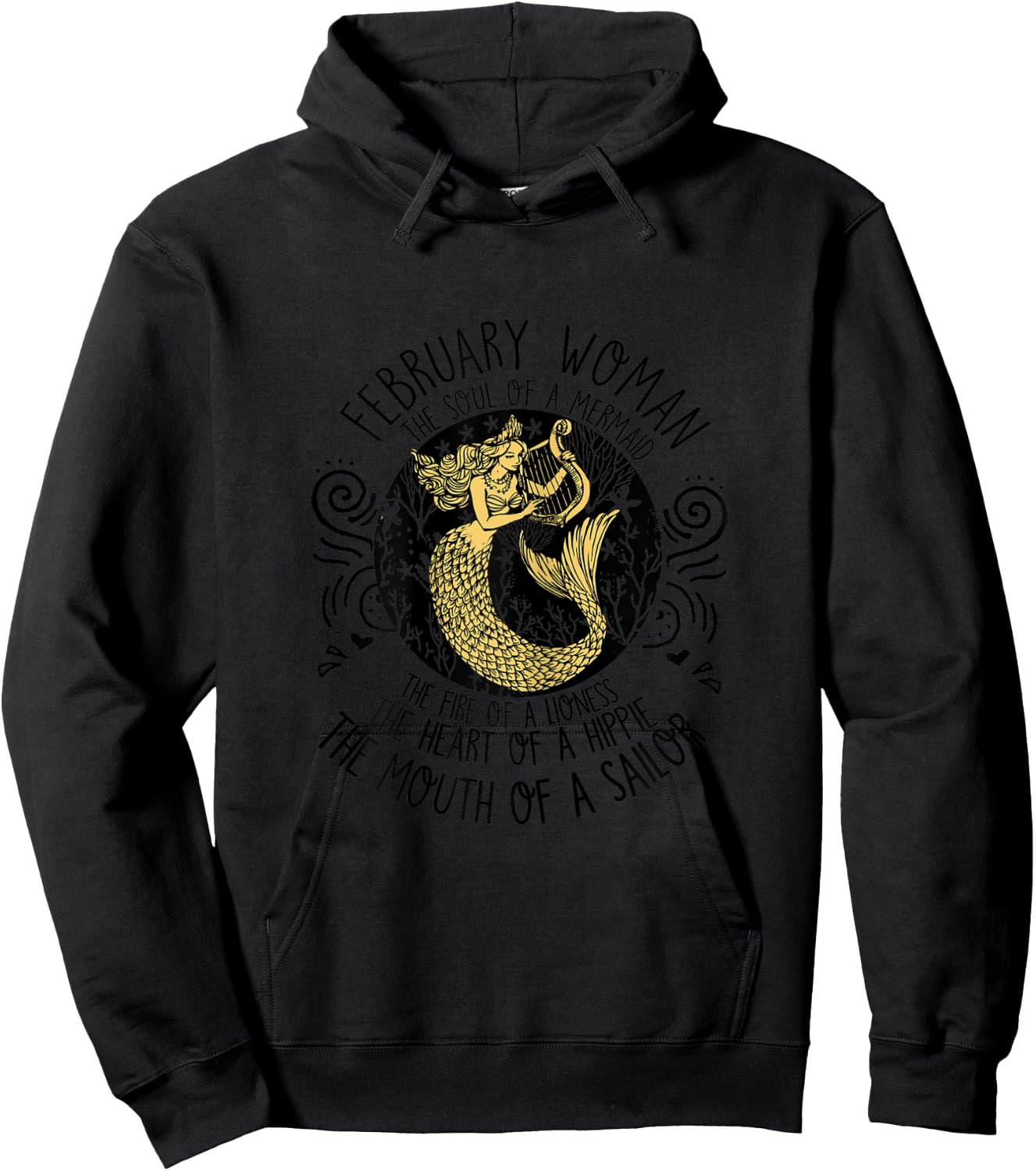 February girl The Soul Of A Mermaid January Birthday Hoodie - Hoodie | Black