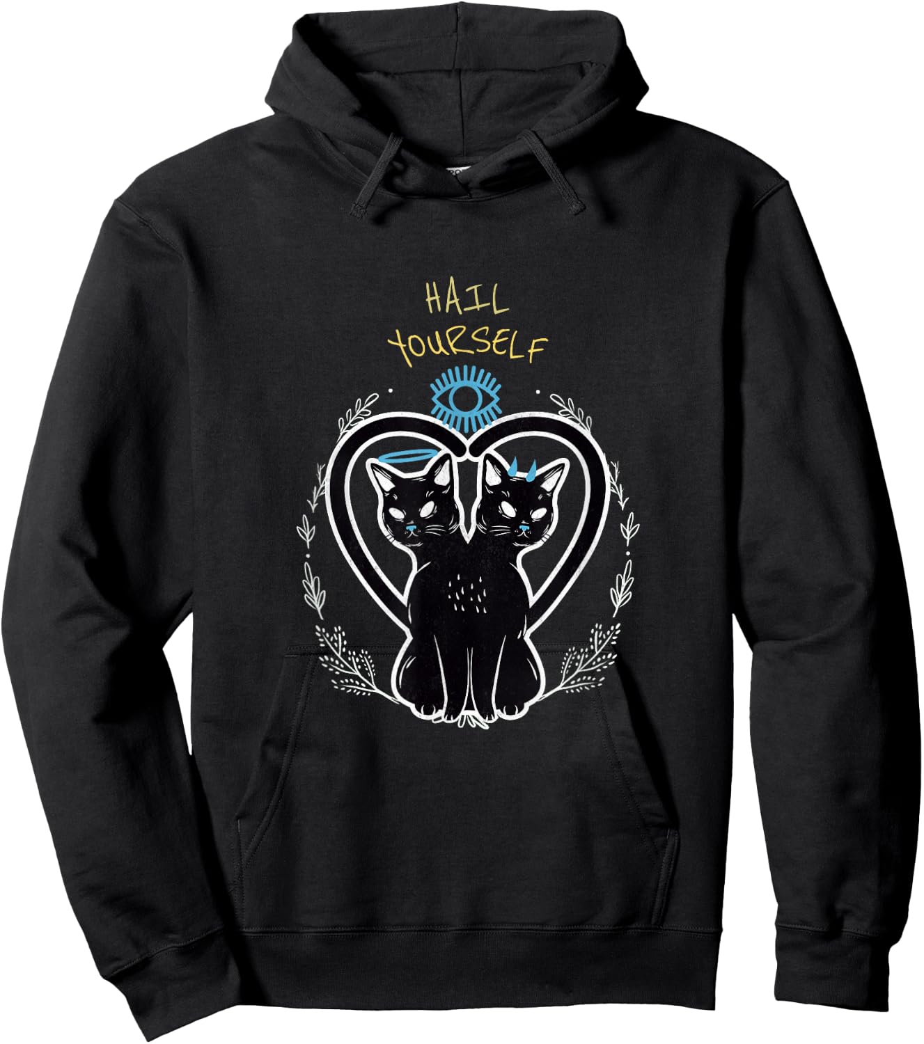 Cats from Hell Women's Hail Yourself Last Podcast on the Left Evil Cats LPOTL - Black, Small, Short Sleeve, Classic Fit, Cotton 60% Polyester 40% Hoodie - Hoodie | Black