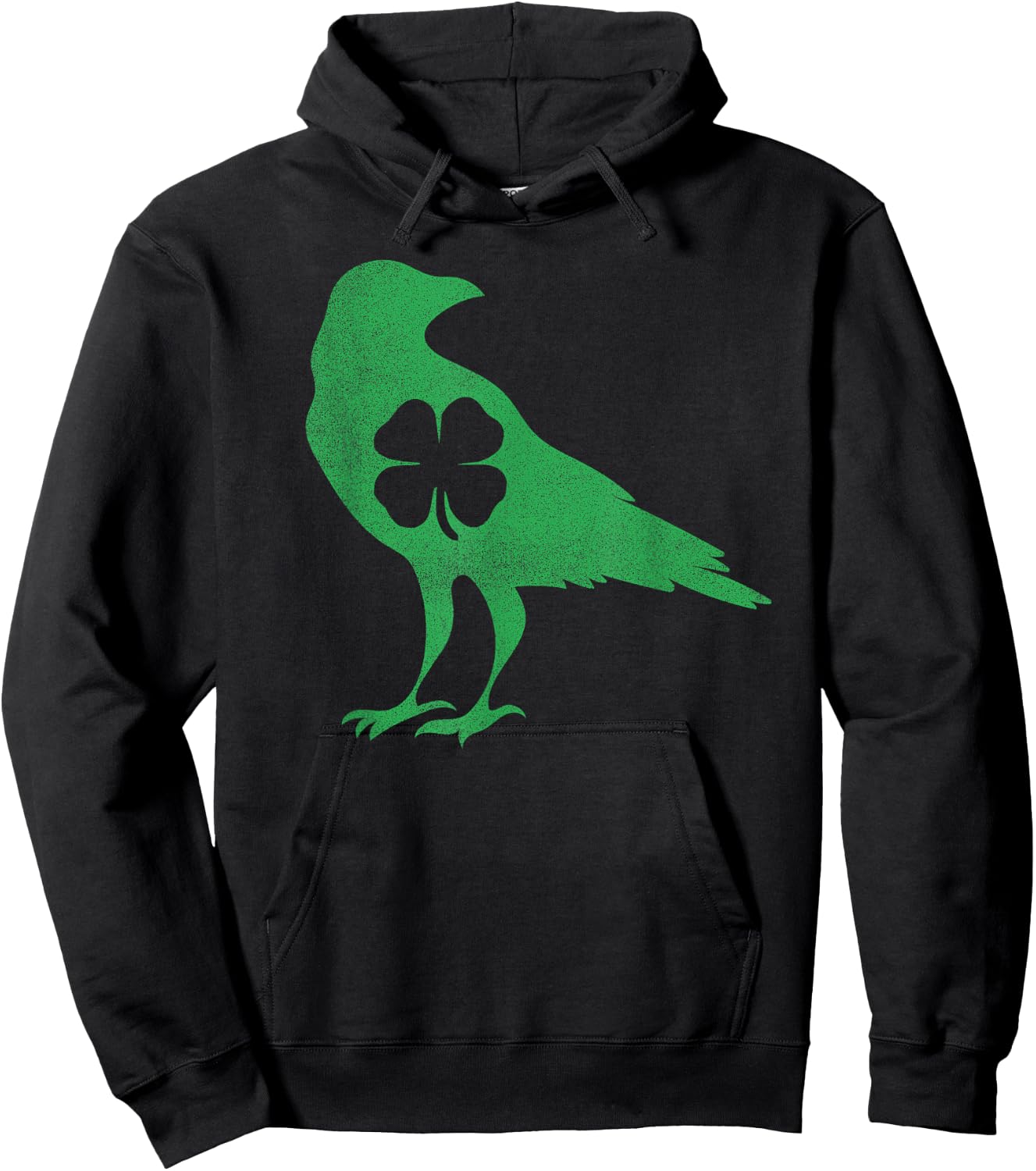 Raven Crow Bird Shamrock St. Patrick's Day Saint Paddy's Hoodie - Hoodie | Black