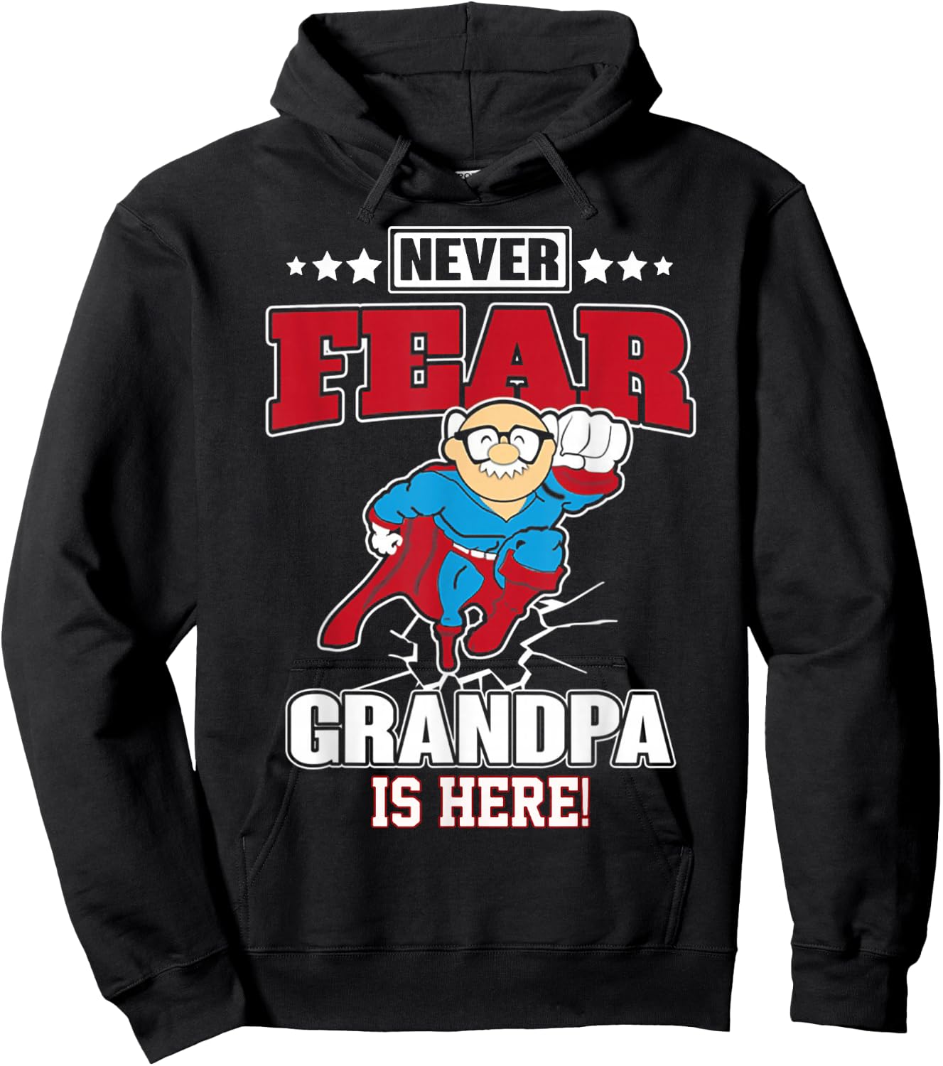 Never Fear Grandpa Is Here Hoodie - Hoodie | Black