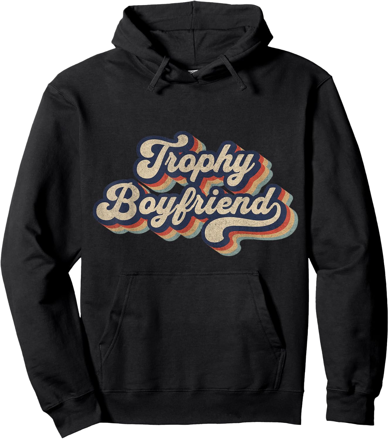 Trophy Boyfriend Funny Retro Design Hoodie - Hoodie | Black
