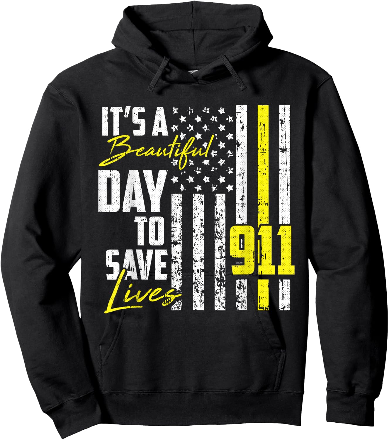 Its A Beautiful Day To Save Lives 911 Dispatcher Operator Hoodie - Hoodie | Black