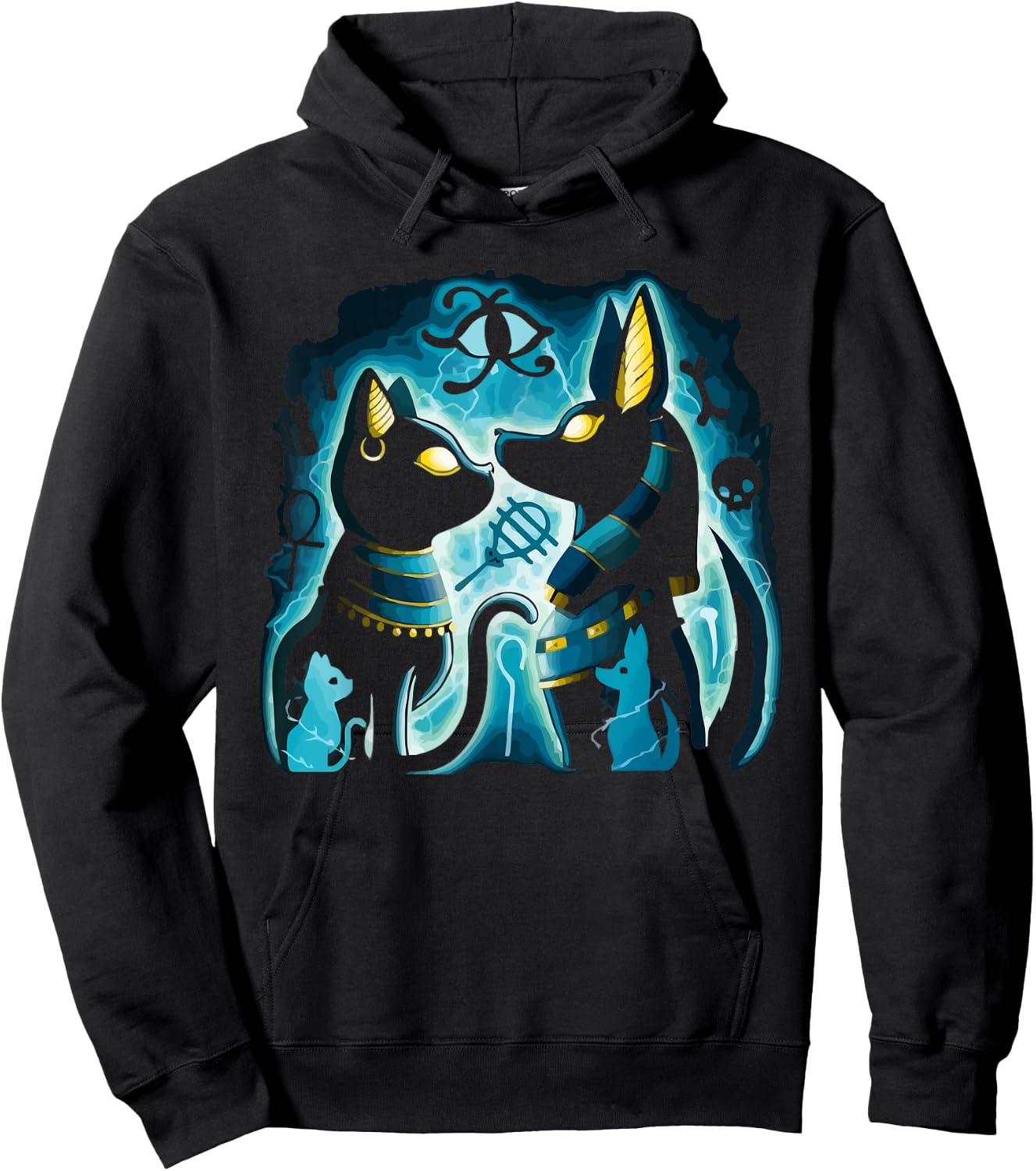 Anubis and Bastet ancient Egyptian god of the afterlife Hoodie - Hoodie | Black
