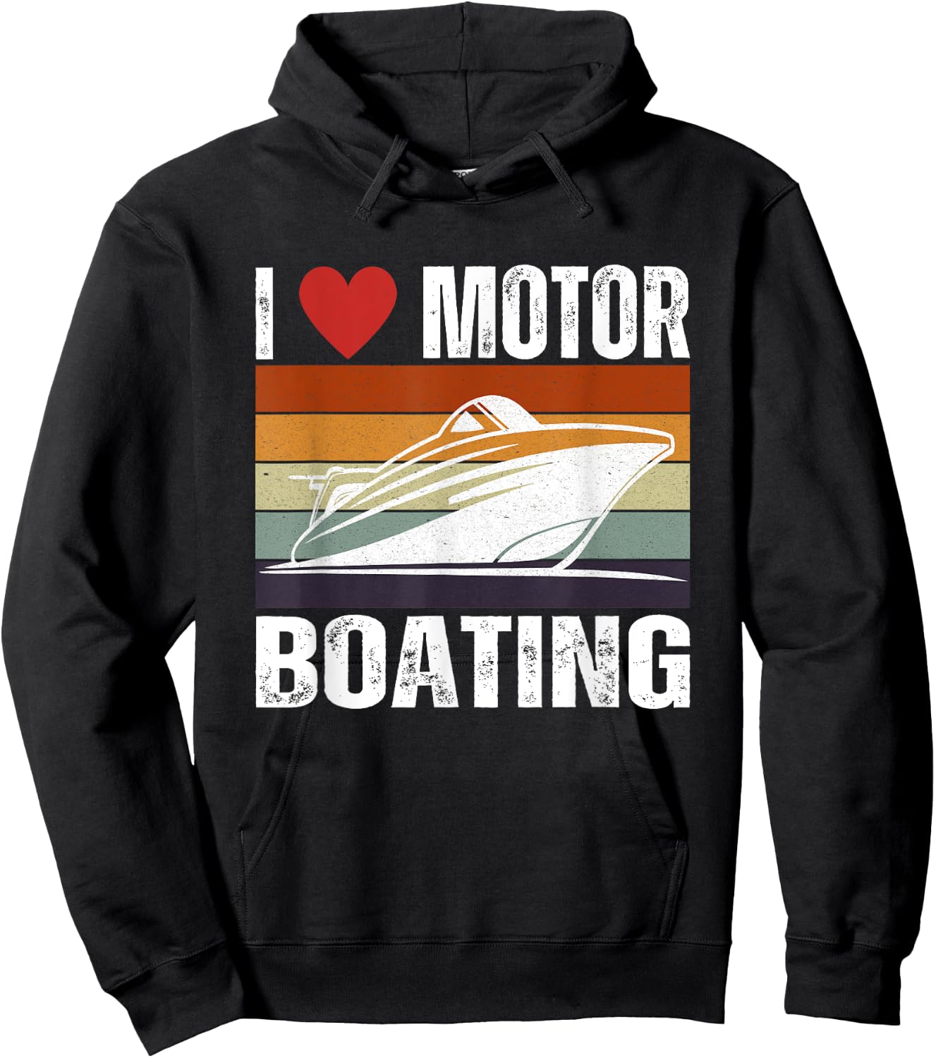Funny Boater Life Speed Boat Captain I Love Motor Boating Hoodie - Hoodie | Black